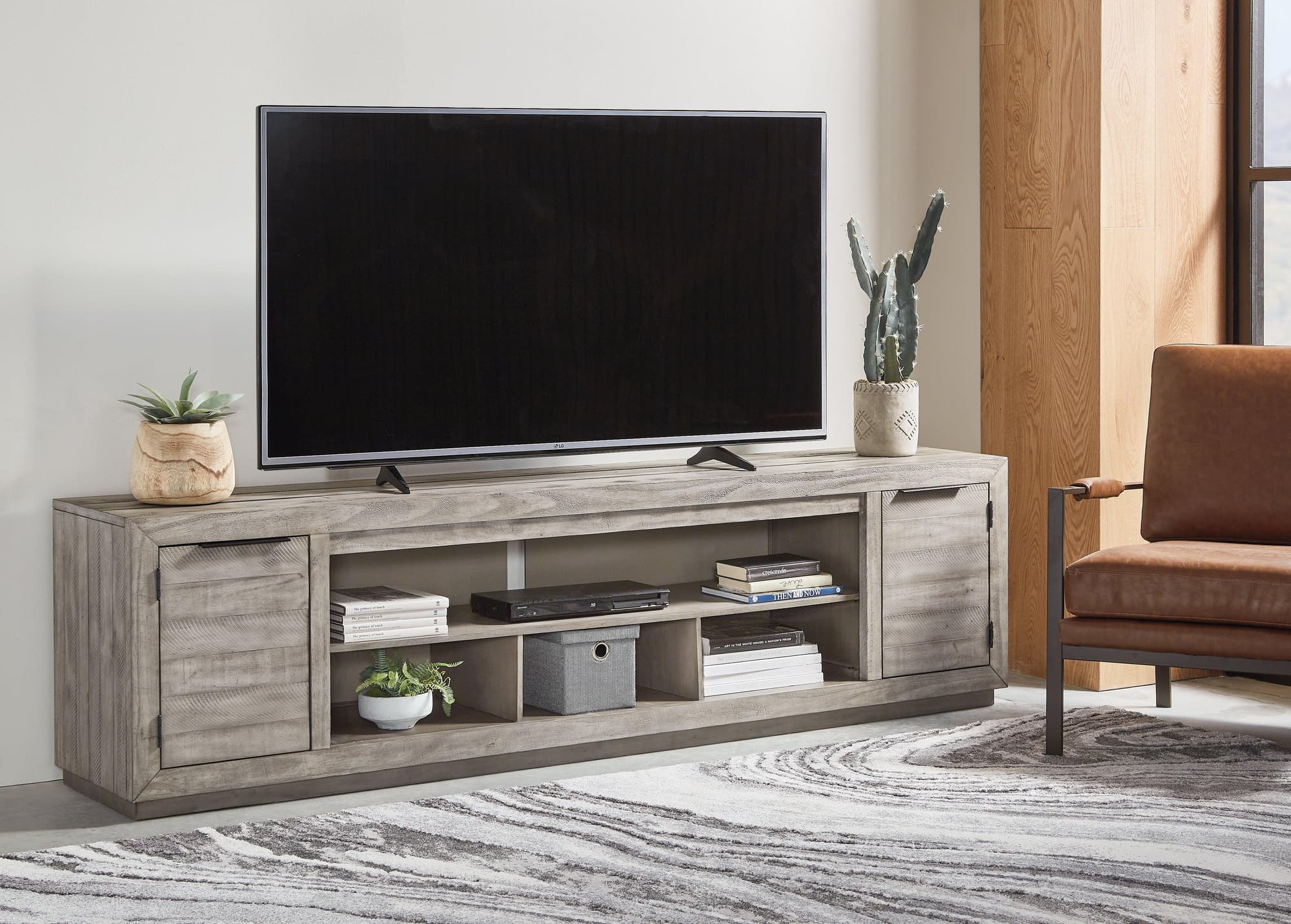 Naydell Gray 92″ Tv Stand