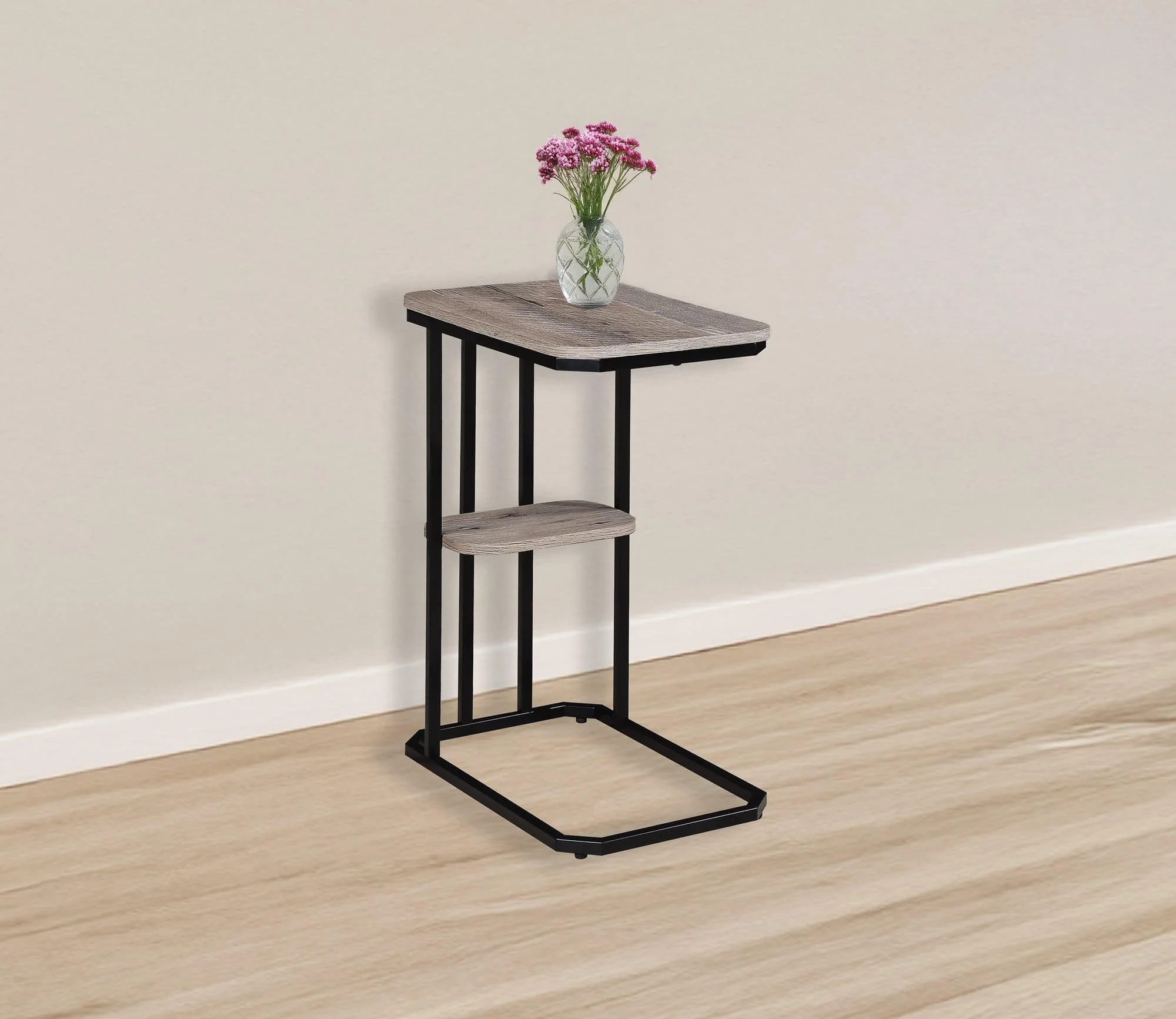 Ida Weathered Gray Side Table - Image 1