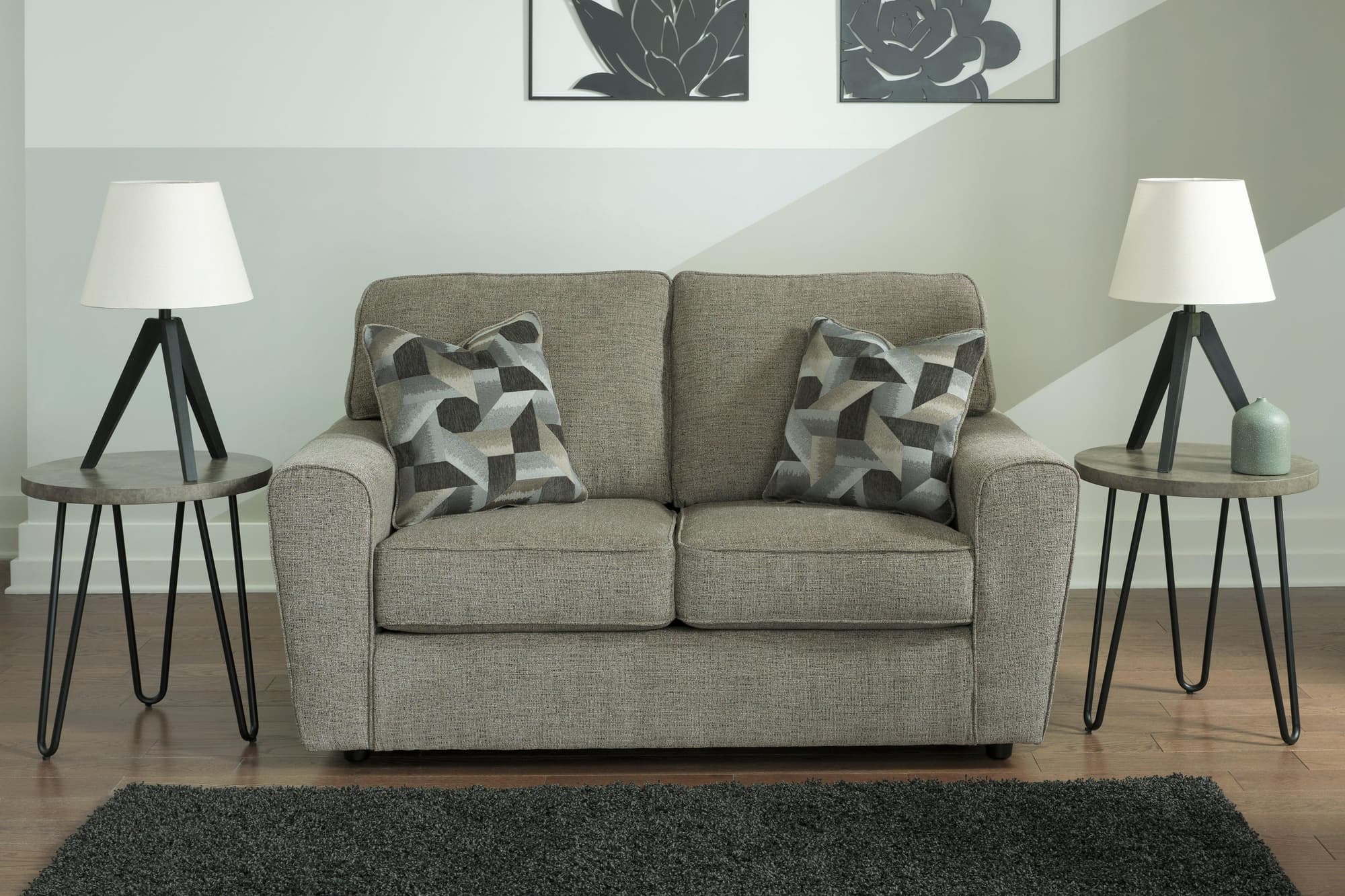 Cascilla Pewter Chenille Loveseat - Image 1