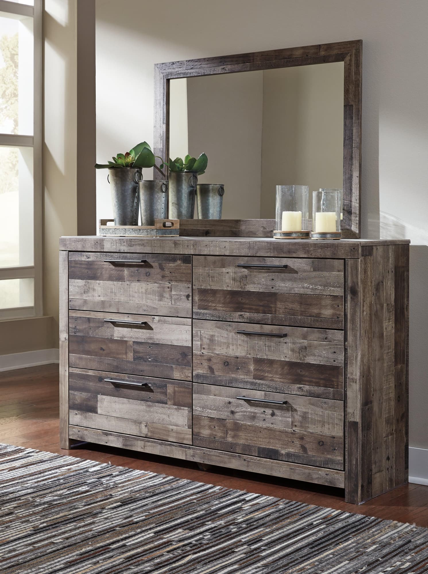 Derekson Multi Gray Dresser And Mirror - Image 1