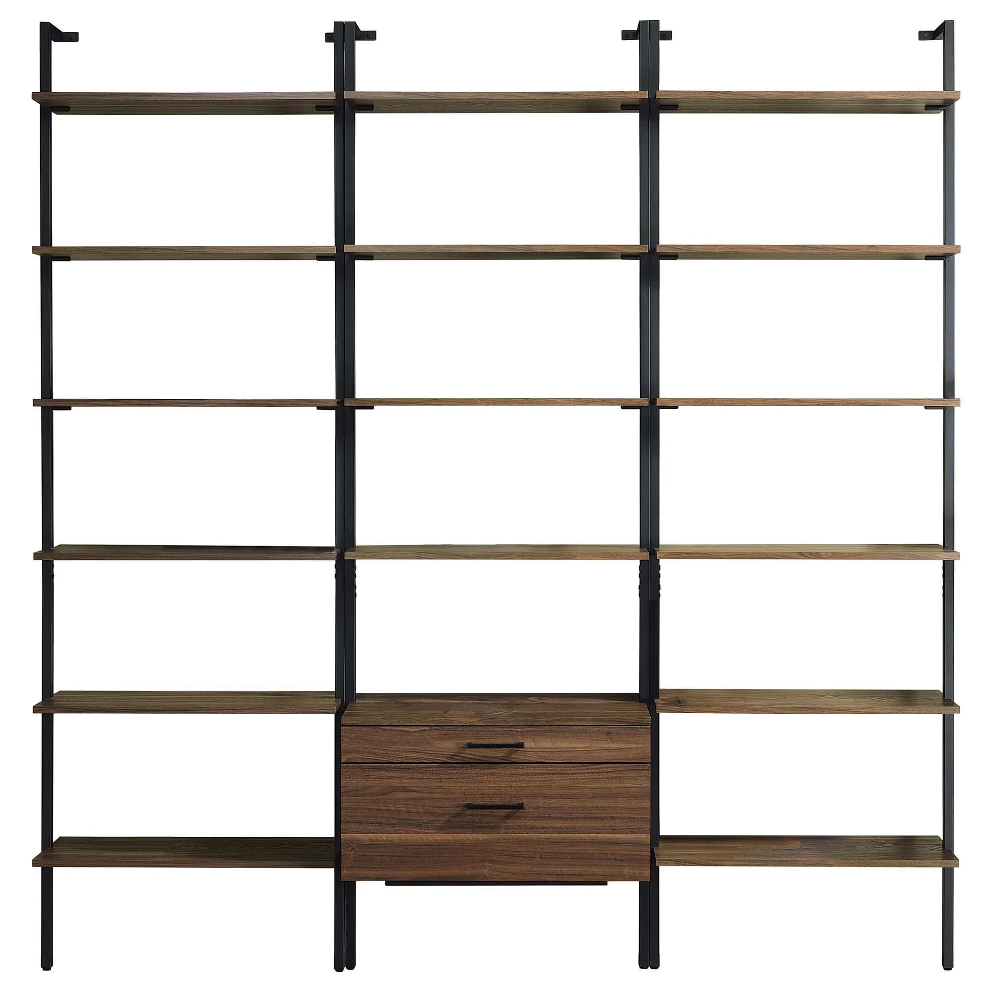 Owens 3-Piece 96-inch Wall Mounted Bookshelf Set Walnut - Image 1