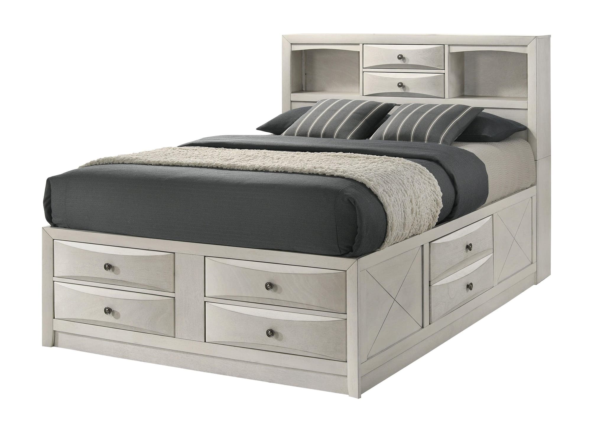 Emily White Storage Platform King Bed - Image 1