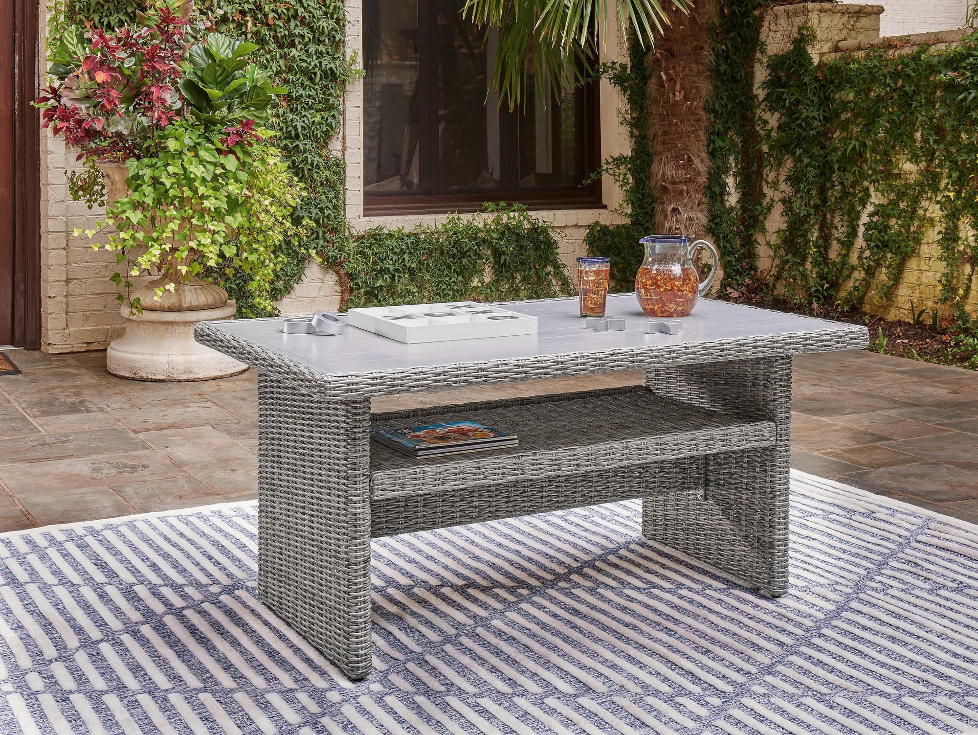 Naples Beach Light Gray Outdoor Multi-use Table - Image 1