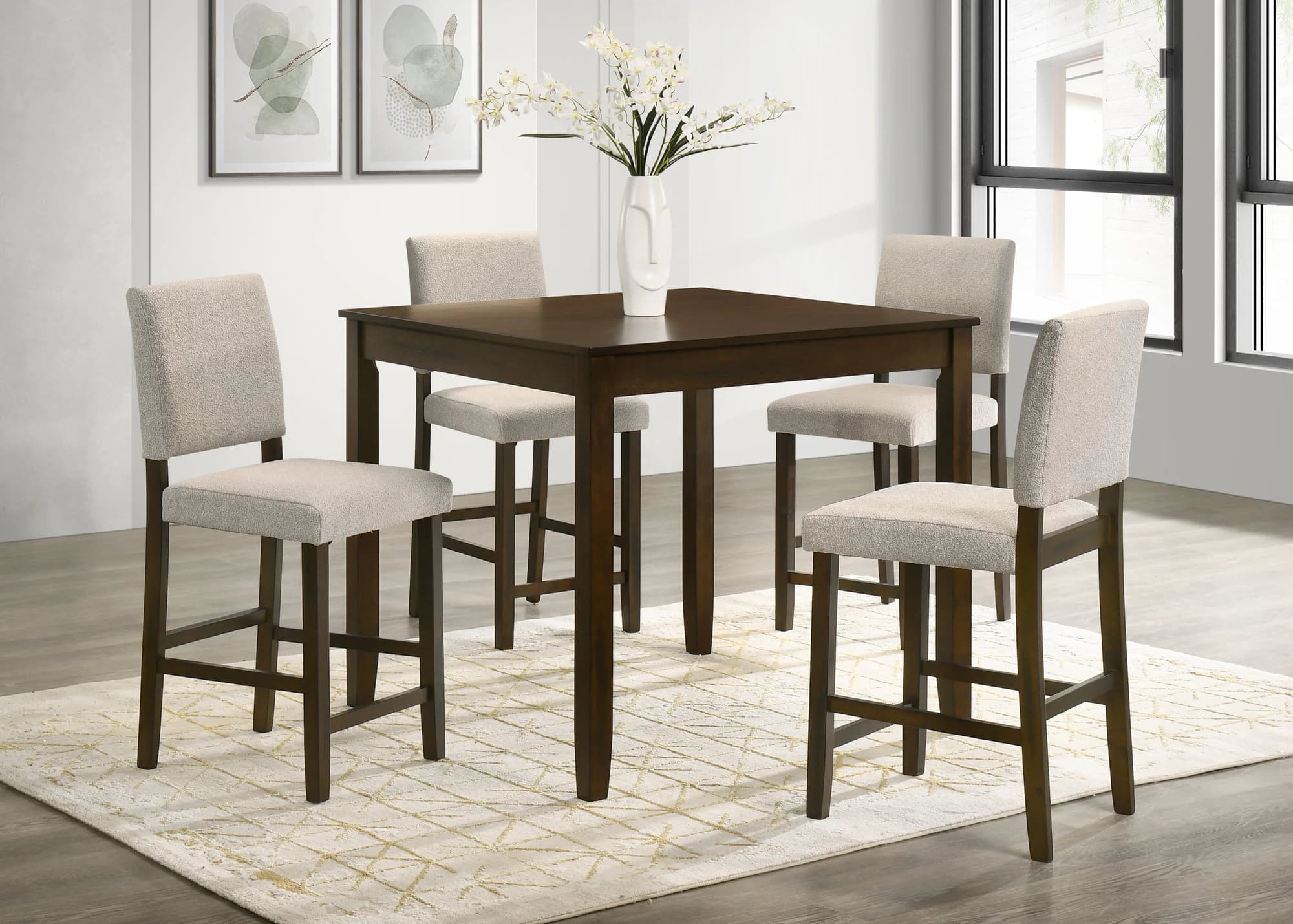Winner Brown Pub Table + 4 Chairs - Image 1
