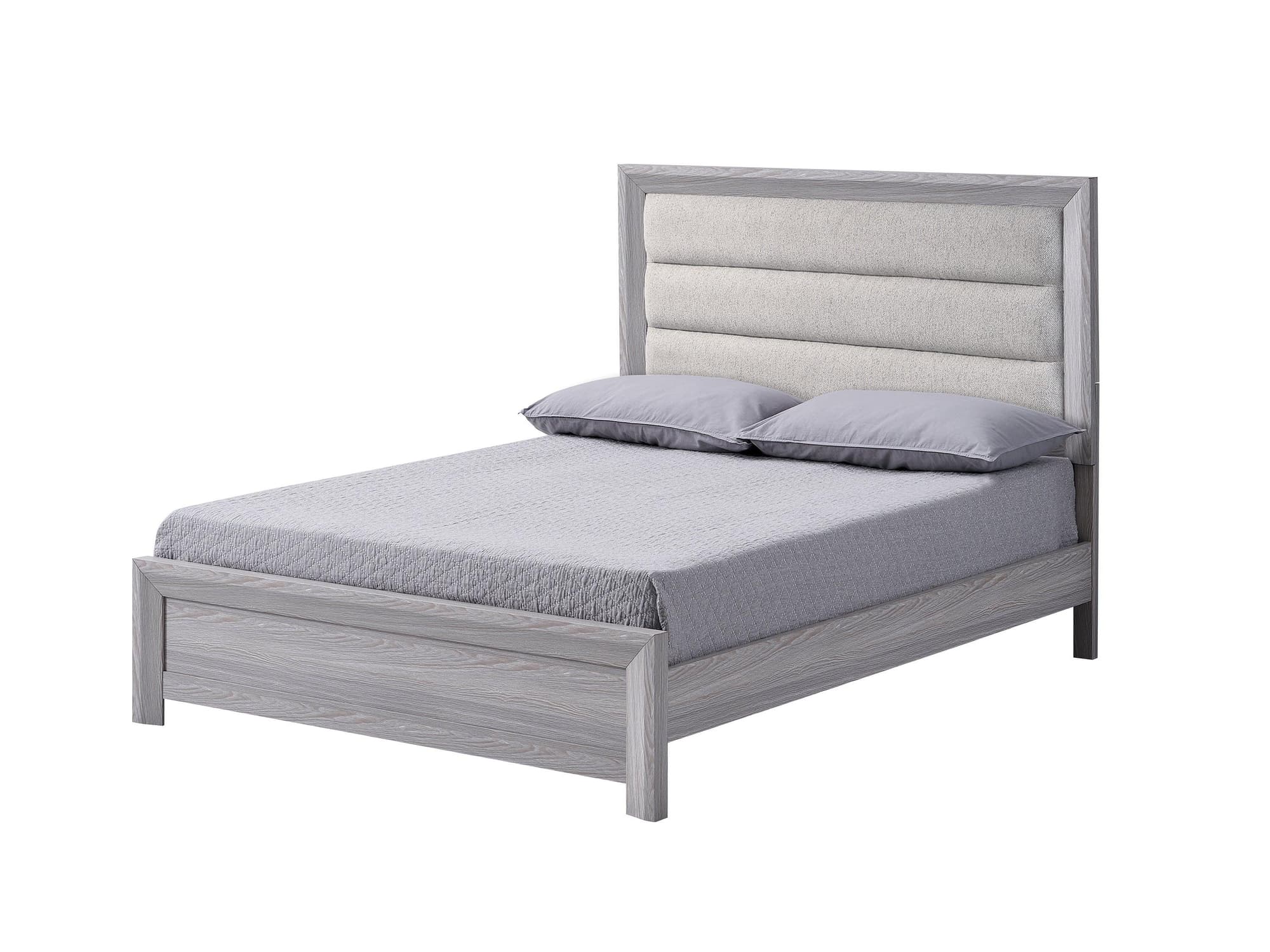 Adelaide Gray Upholstered Panel Queen Bed