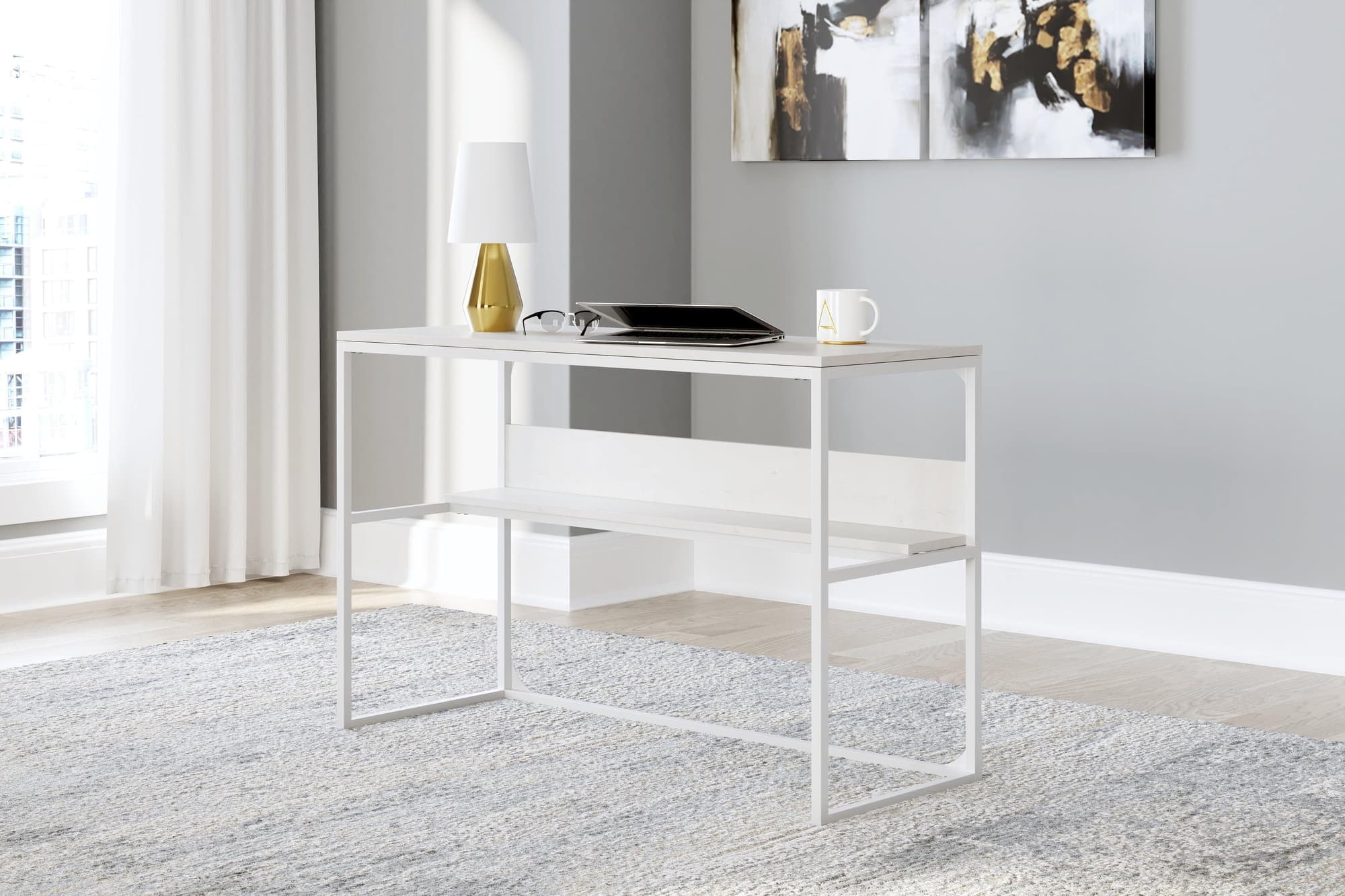 Deznee White Home Office Desk - Image 1