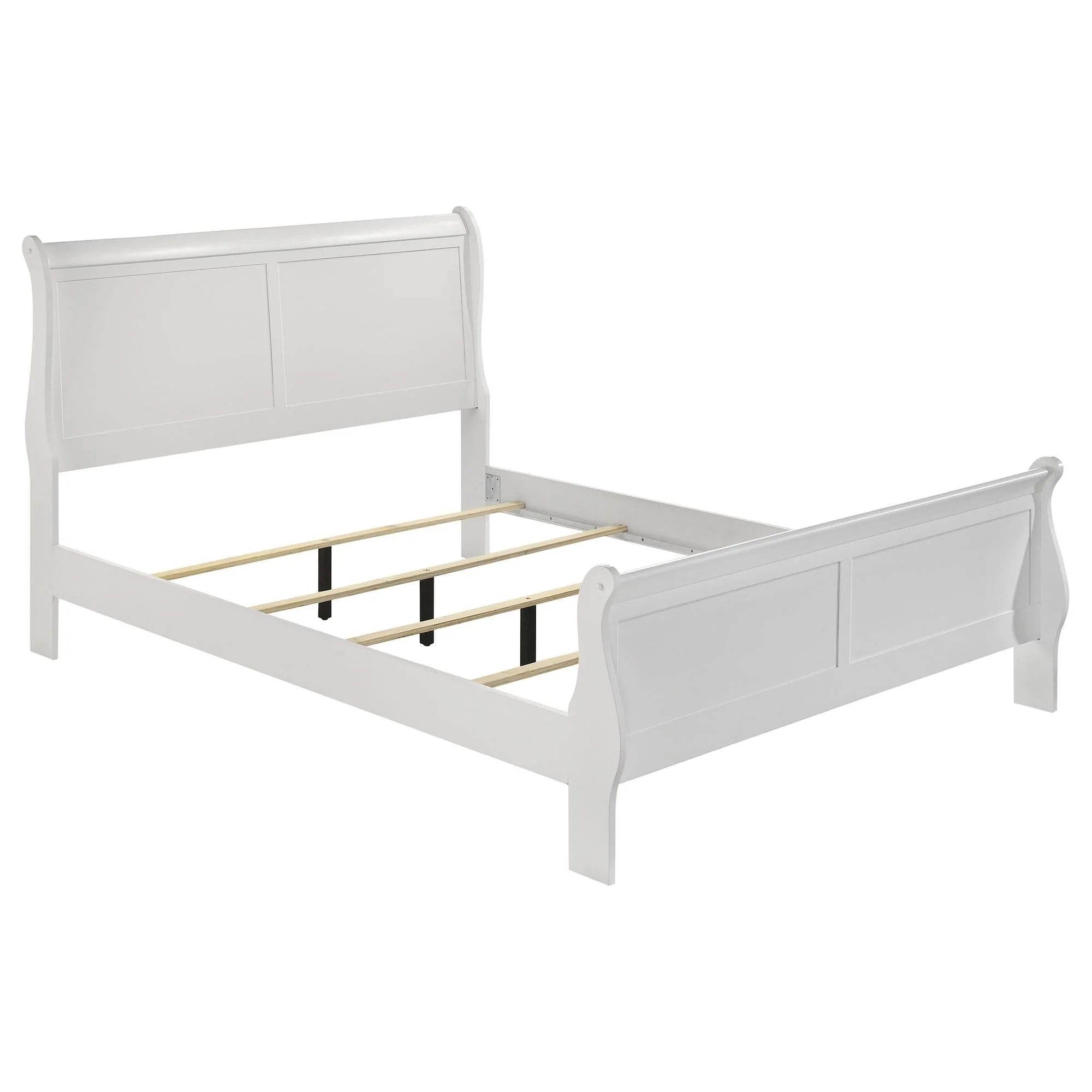 Louis Philippe 47-inch Full Sleigh Panel Bed White - Image 1