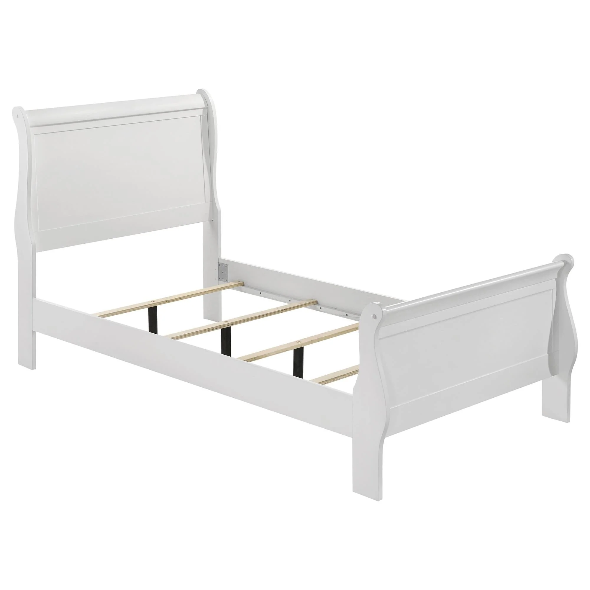 Louis Philippe 47-inch Twin Sleigh Panel Bed White - Image 1