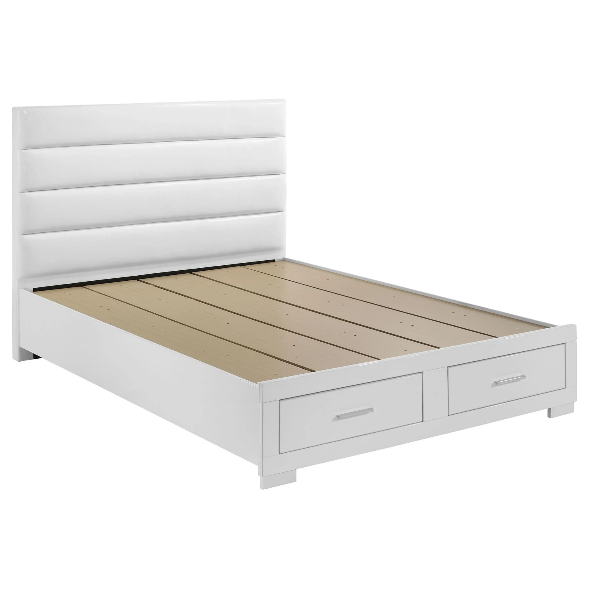 Felicity Eastern King Storage Bed White High Gloss - Image 1