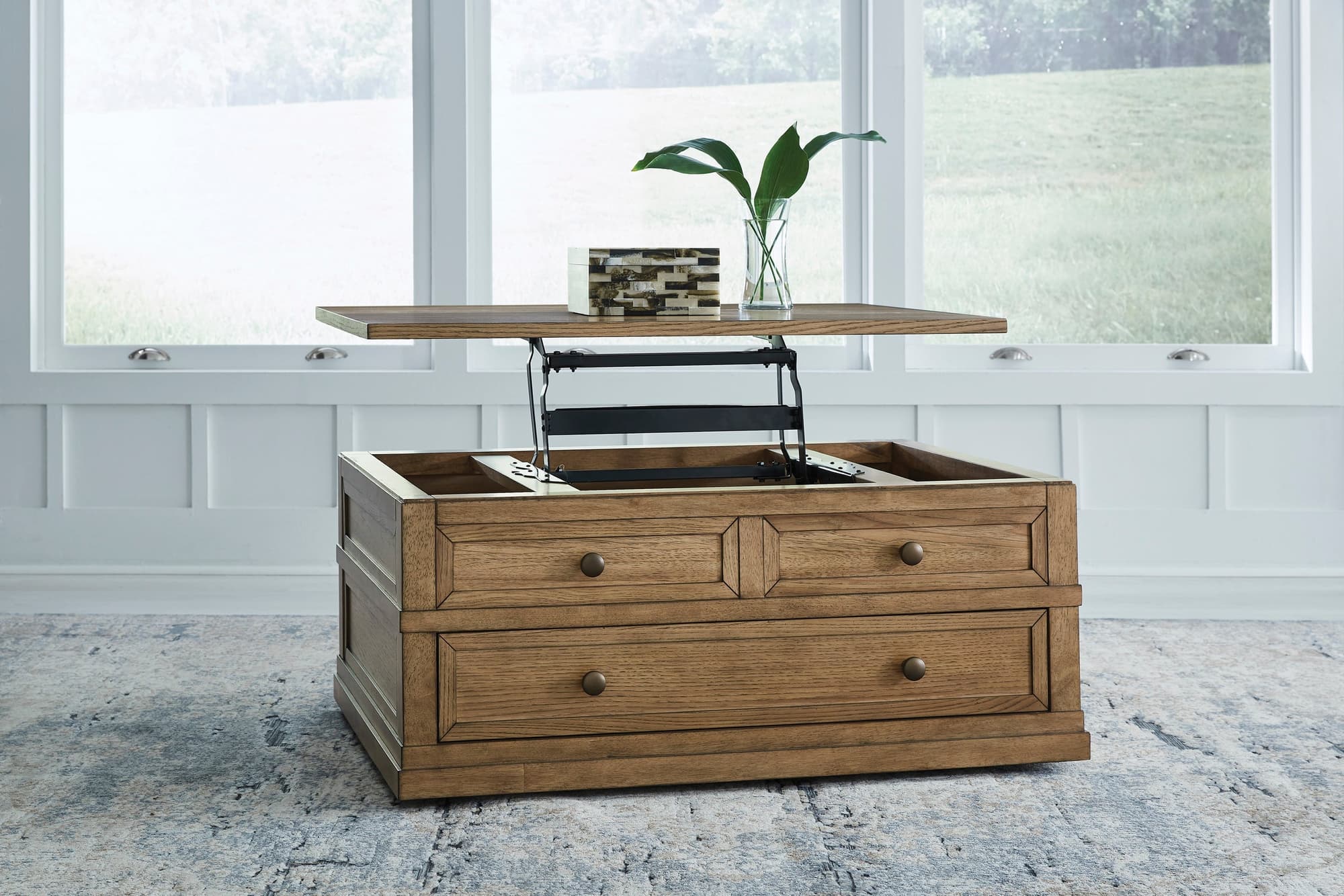 Tomiris Brown Lift Top Cocktail Table