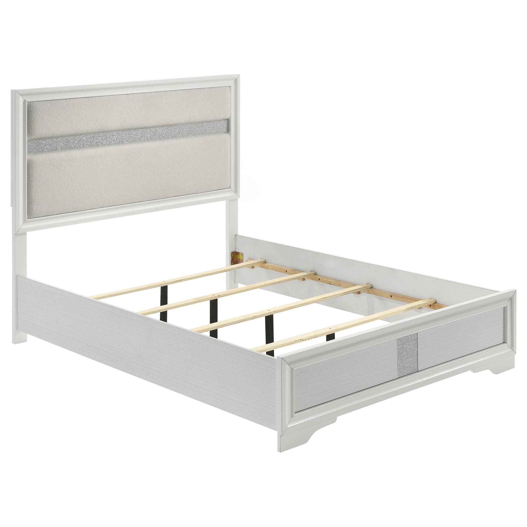 Miranda 54-inch Upholstered Full Panel Bed White - Image 1