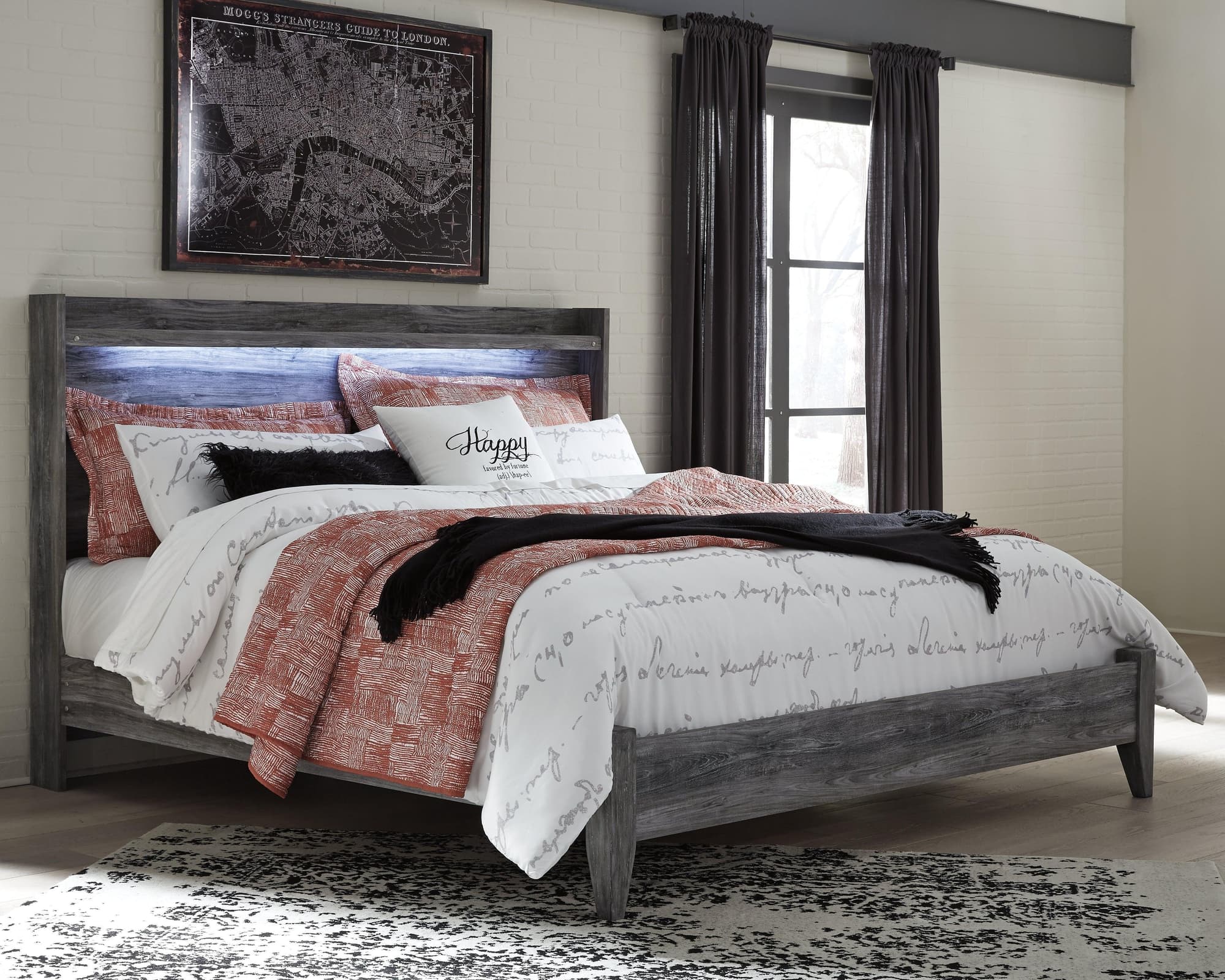 Baystorm Gray King Panel Bed - Image 1