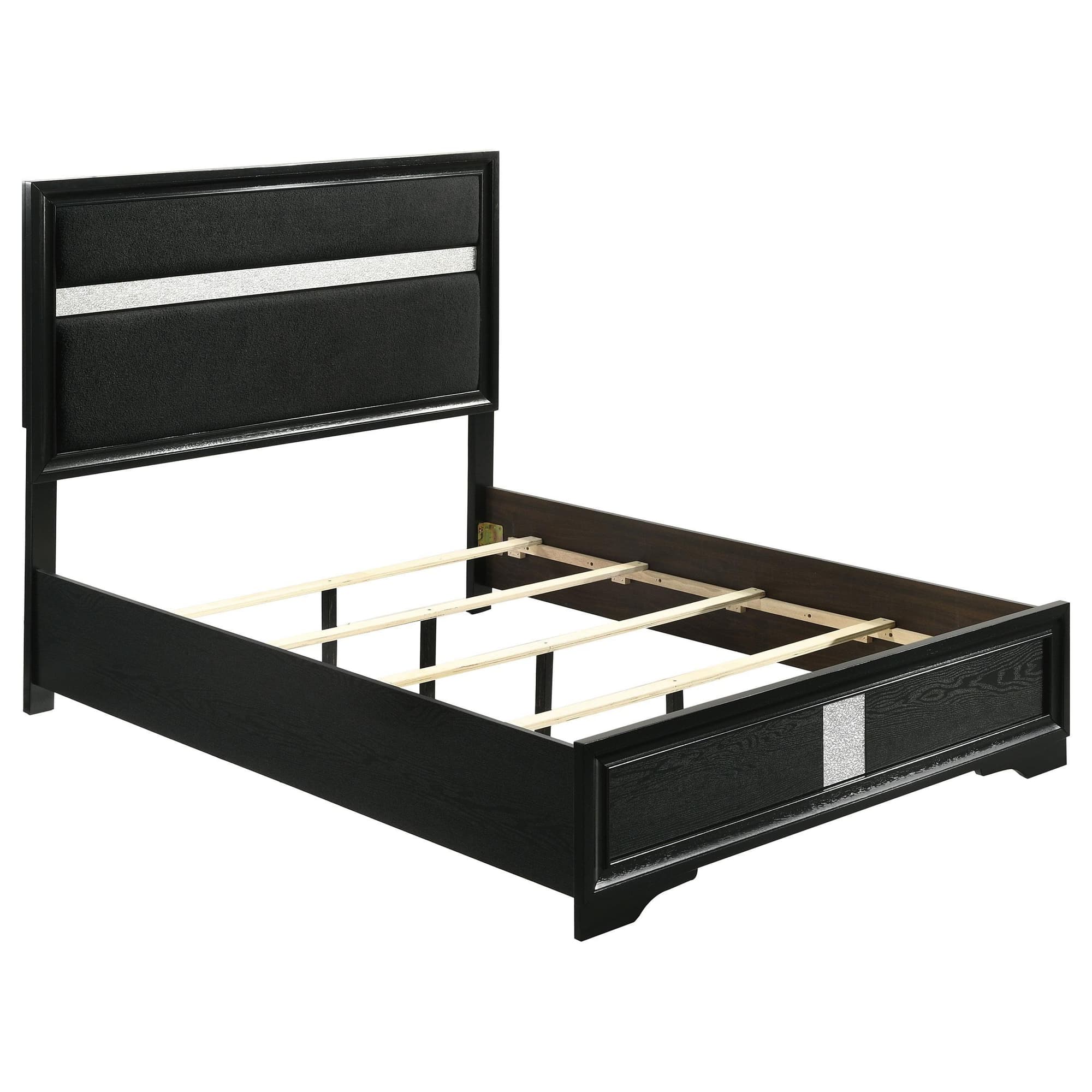 Miranda 54-inch Upholstered Full Panel Bed Black - Image 1