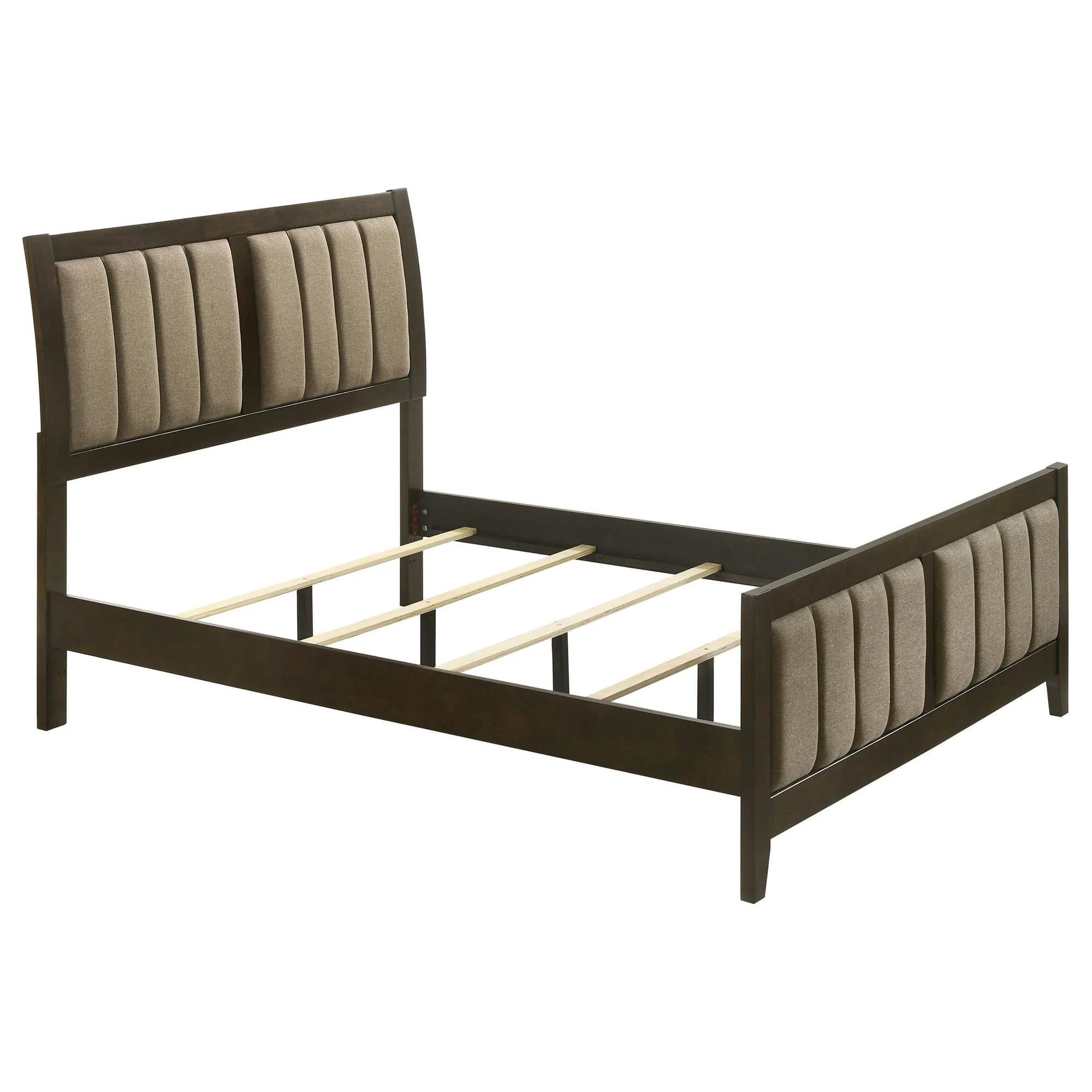 Wilkes 51-inch Upholstered Full Bed Dark Cocoa - Image 1