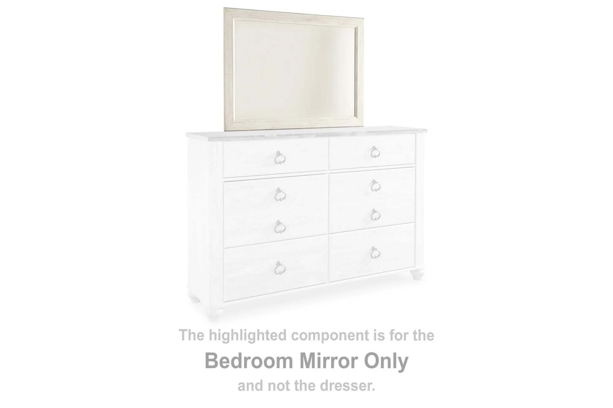 Willowton Whitewash Bedroom Mirror - Image 1