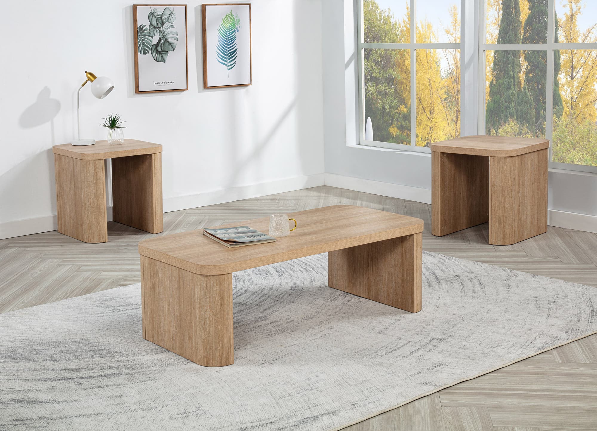 Ashton Light Brown Coffee Table Set - Image 1
