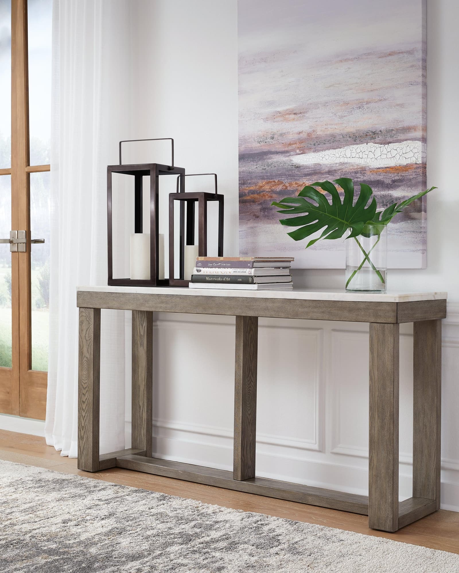 Loyaska Brown Ivory Sofa Table