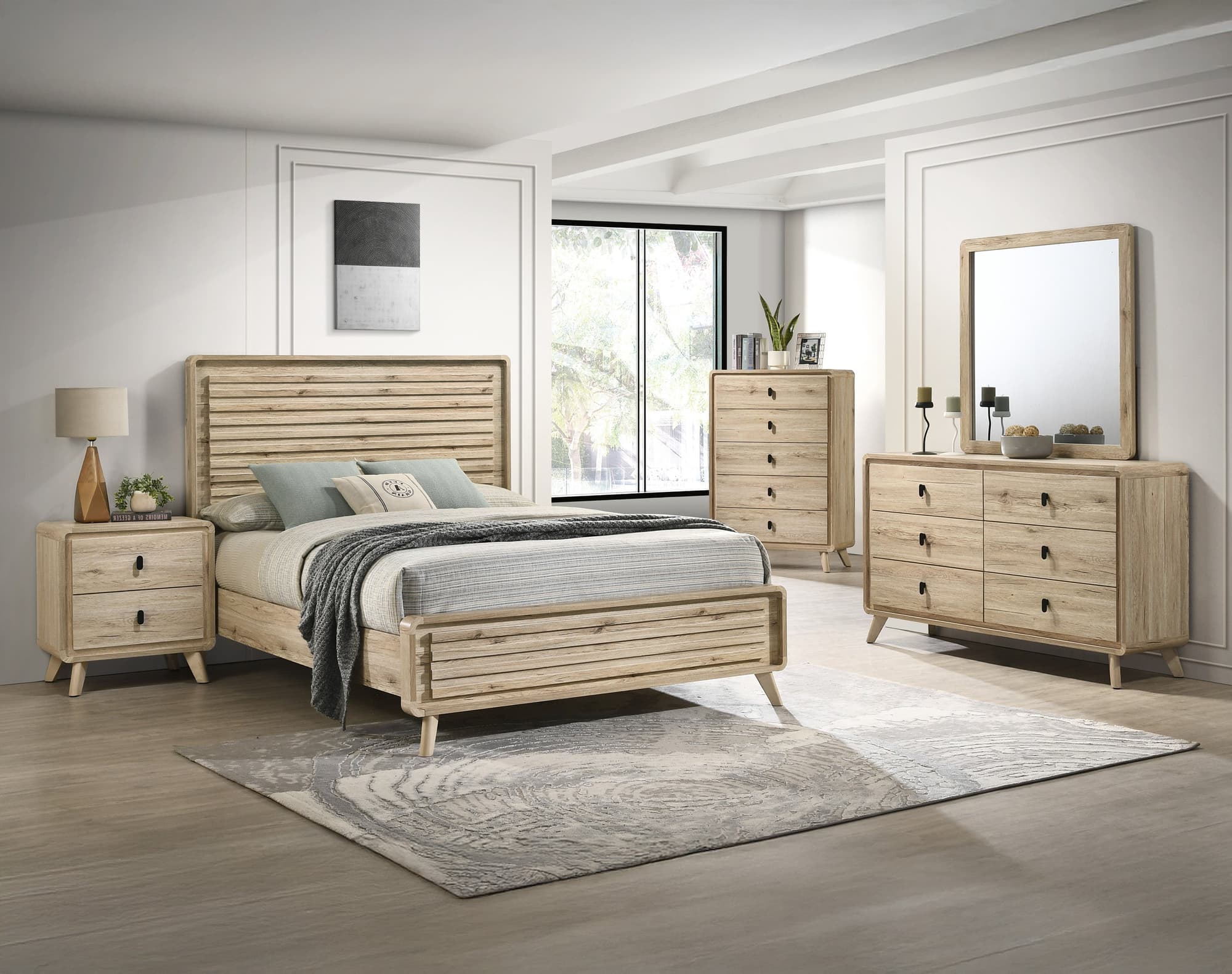 Dawson Light Brown Panel Bedroom Set - Image 1
