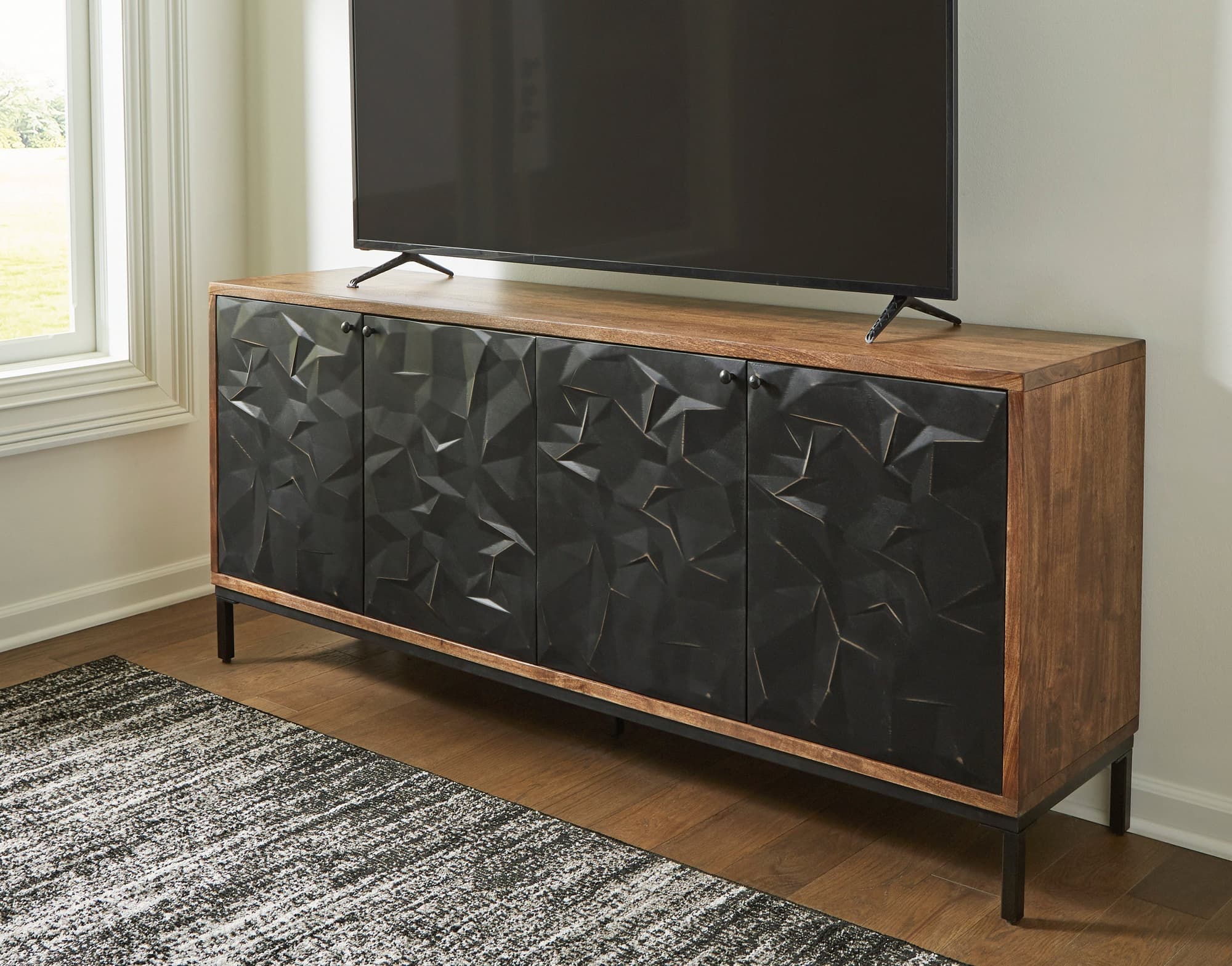 A4000649 Black Accent Cabinet 70″L