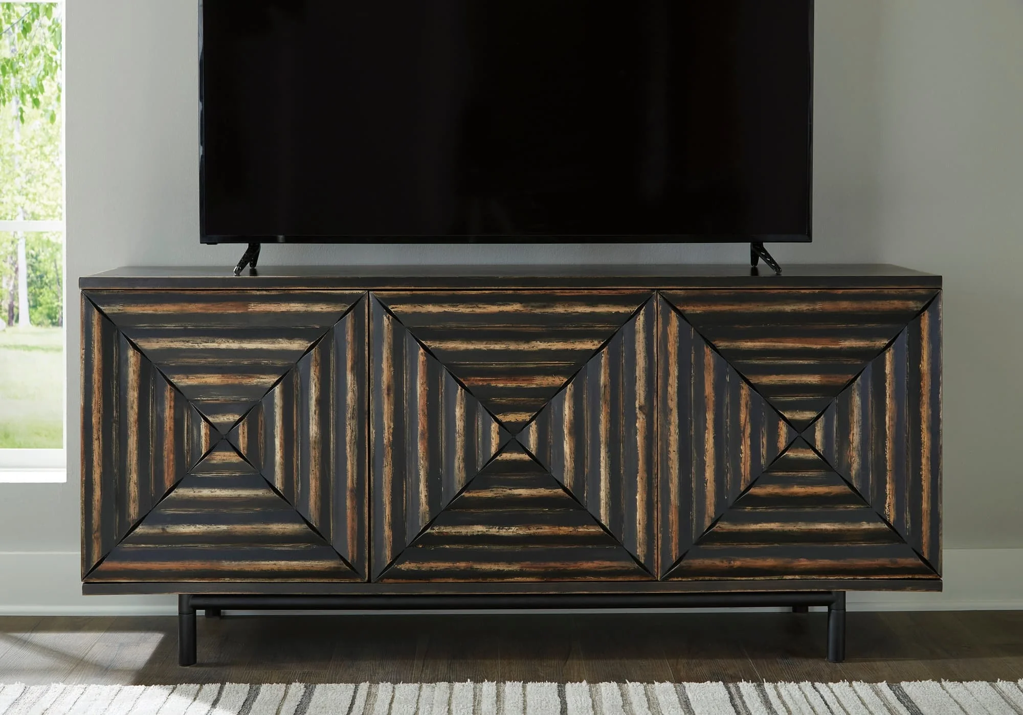 A4000573 Black Accent Cabinet 72″L