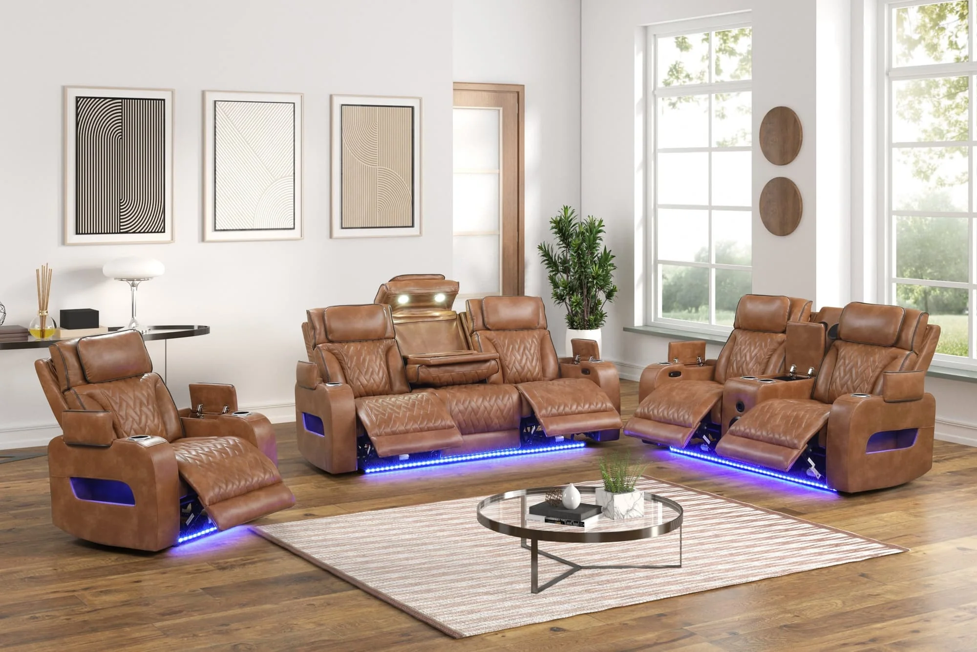 Dubai Brown 3-Piece Power Reclining Set - Image 1