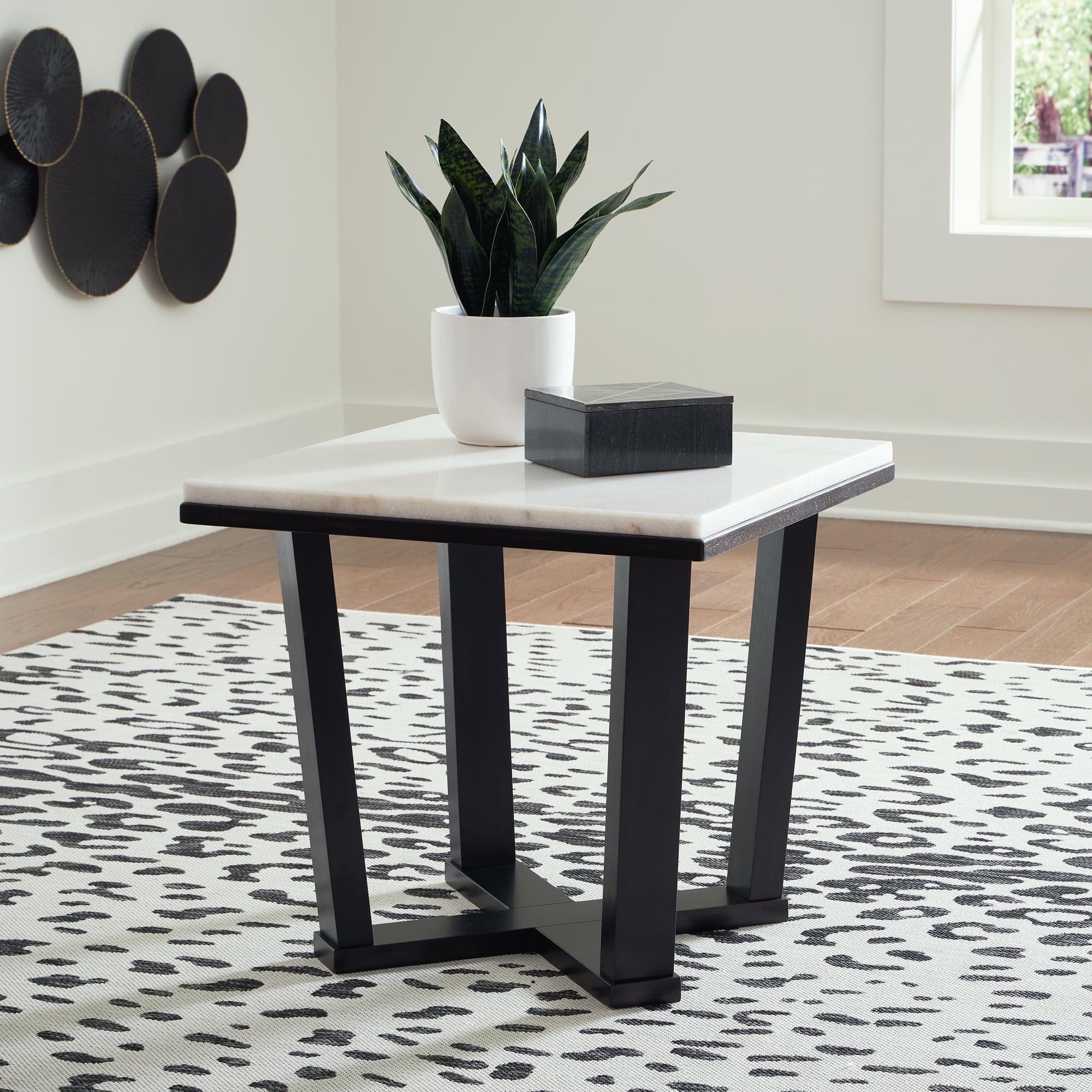 Fostead White Espresso End Table