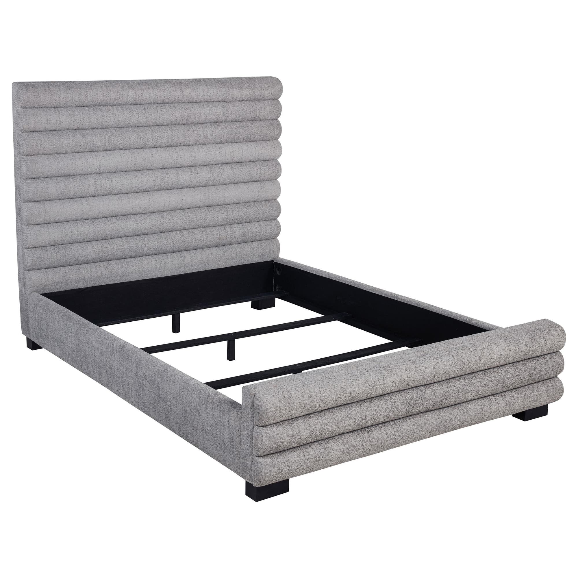 Patricia 58-inch Boucle Upholstered Eastern King Bed Grey - Image 1