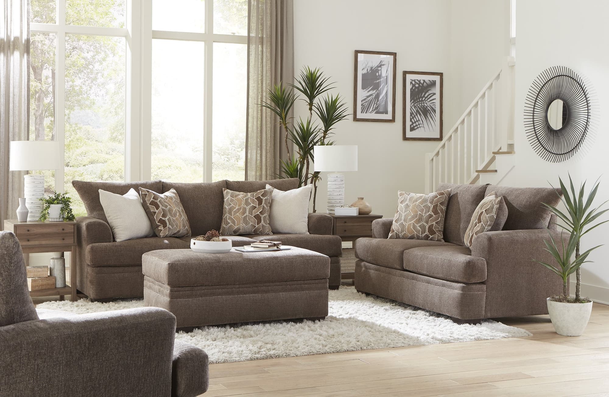 Selina Mocha Sofa and Loveseat Set - Image 1