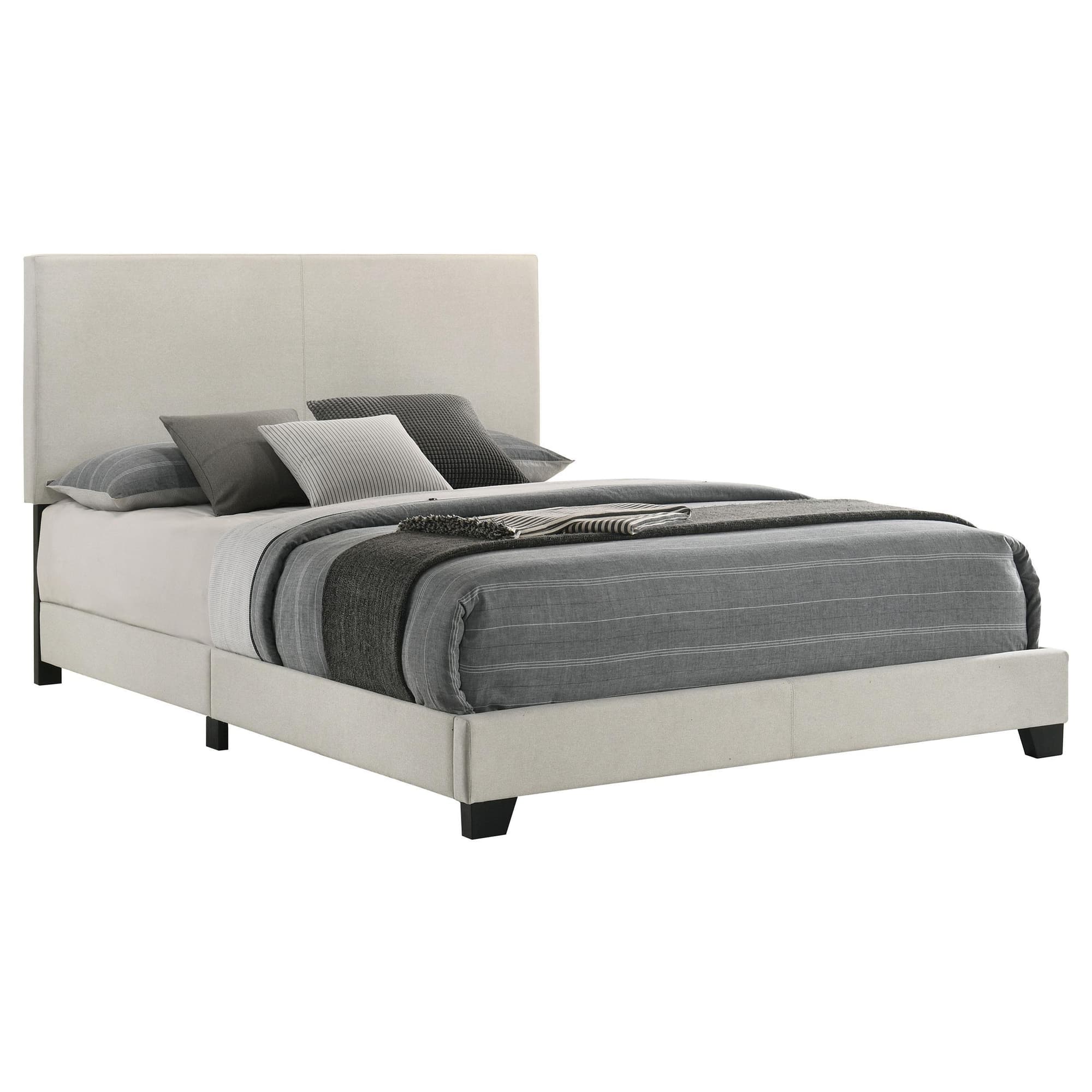 Dorian Fabric Upholstered Queen Panel Bed Cream - Image 1