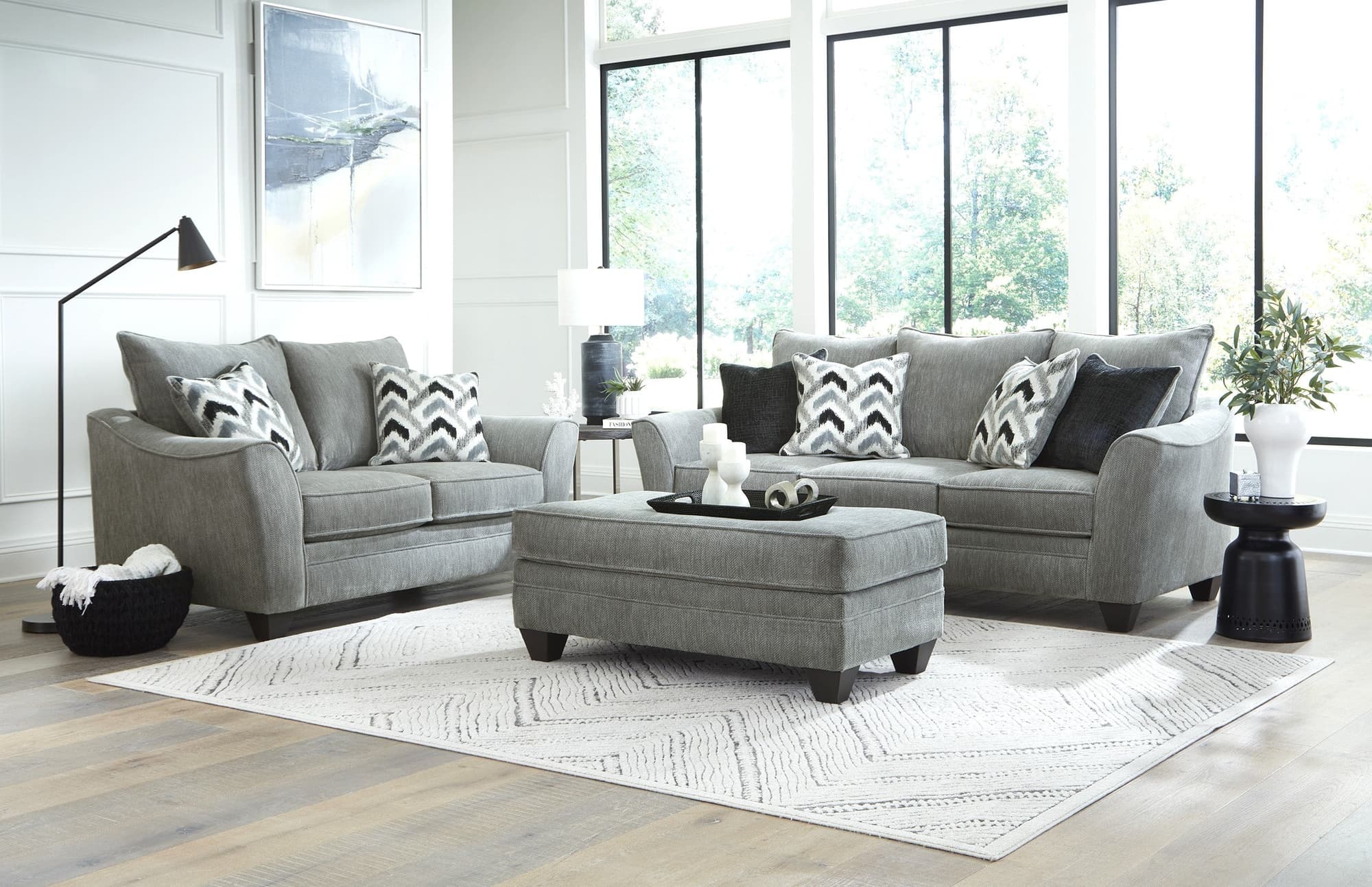 Selina Gray Oversize Sofa and Loveseat Set - Image 1