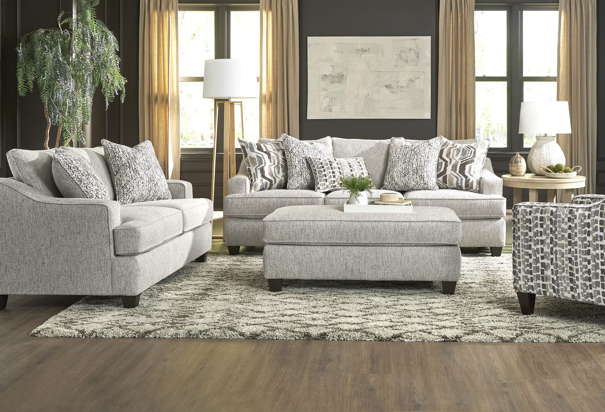 Tufi Linen Chenille Sofa & Loveseat Set - Image 1