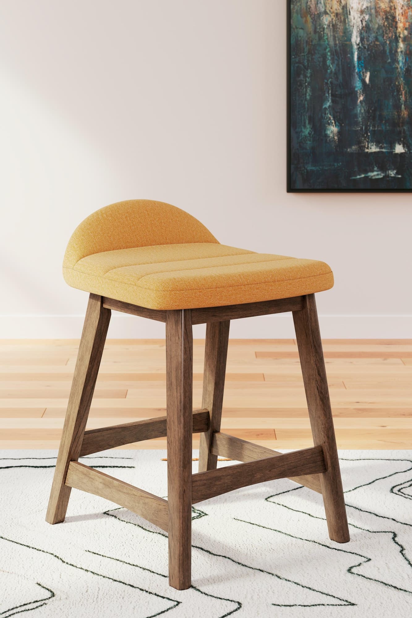 Lyncott Mustard Brown Counter Height Bar Stool - Image 1