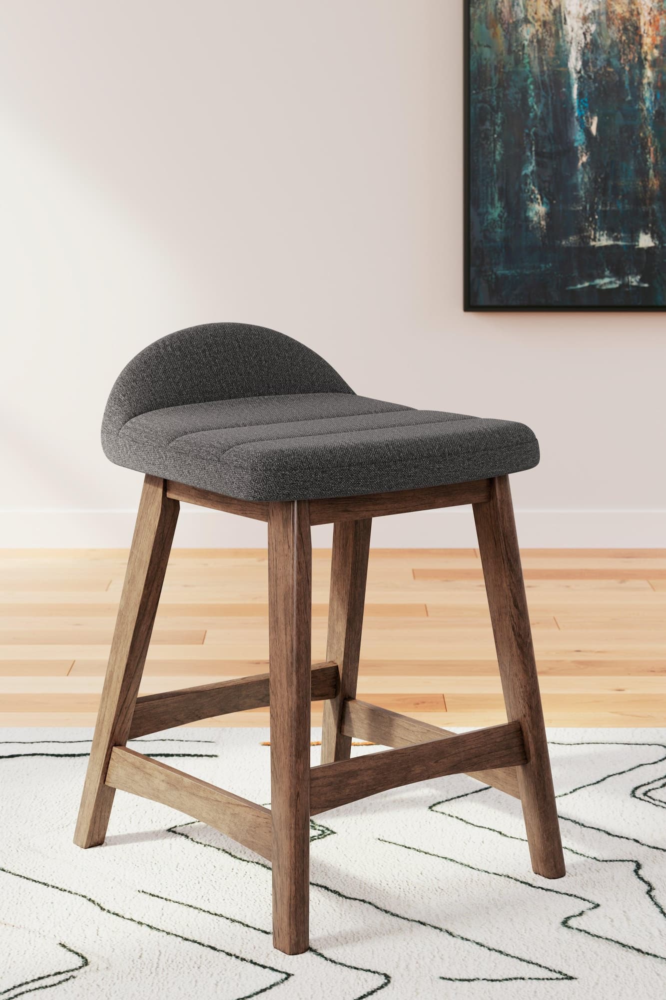 Lyncott Charcoal Brown Counter Height Bar Stool - Image 1