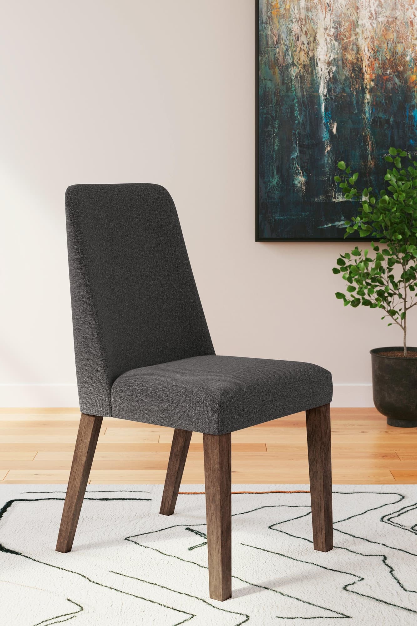 Lyncott Charcoal Brown Dining Chair - Image 1