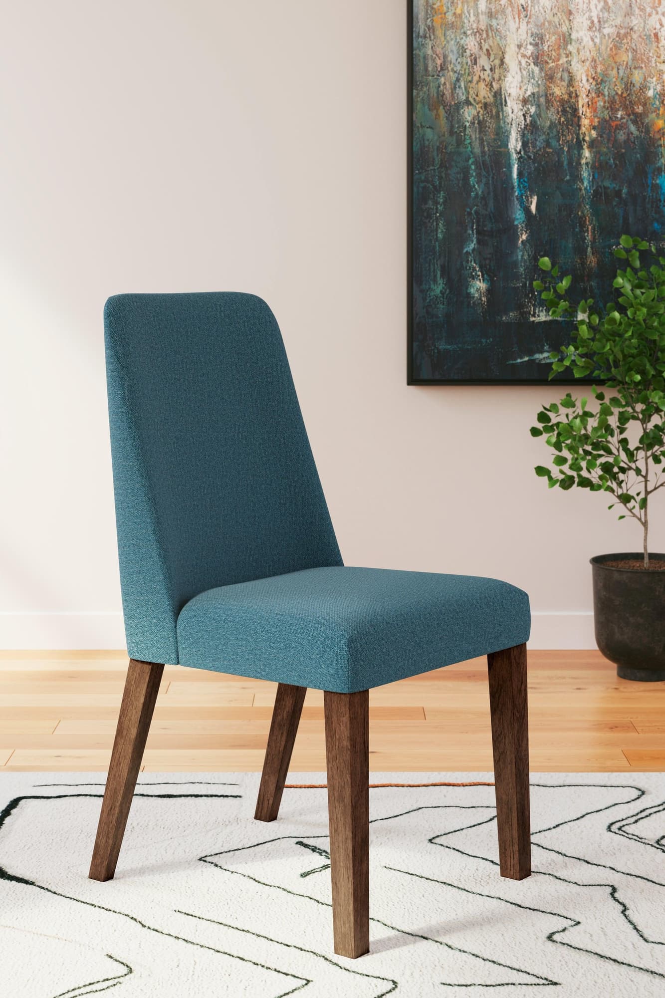 Lyncott Blue Brown Dining Chair - Image 1