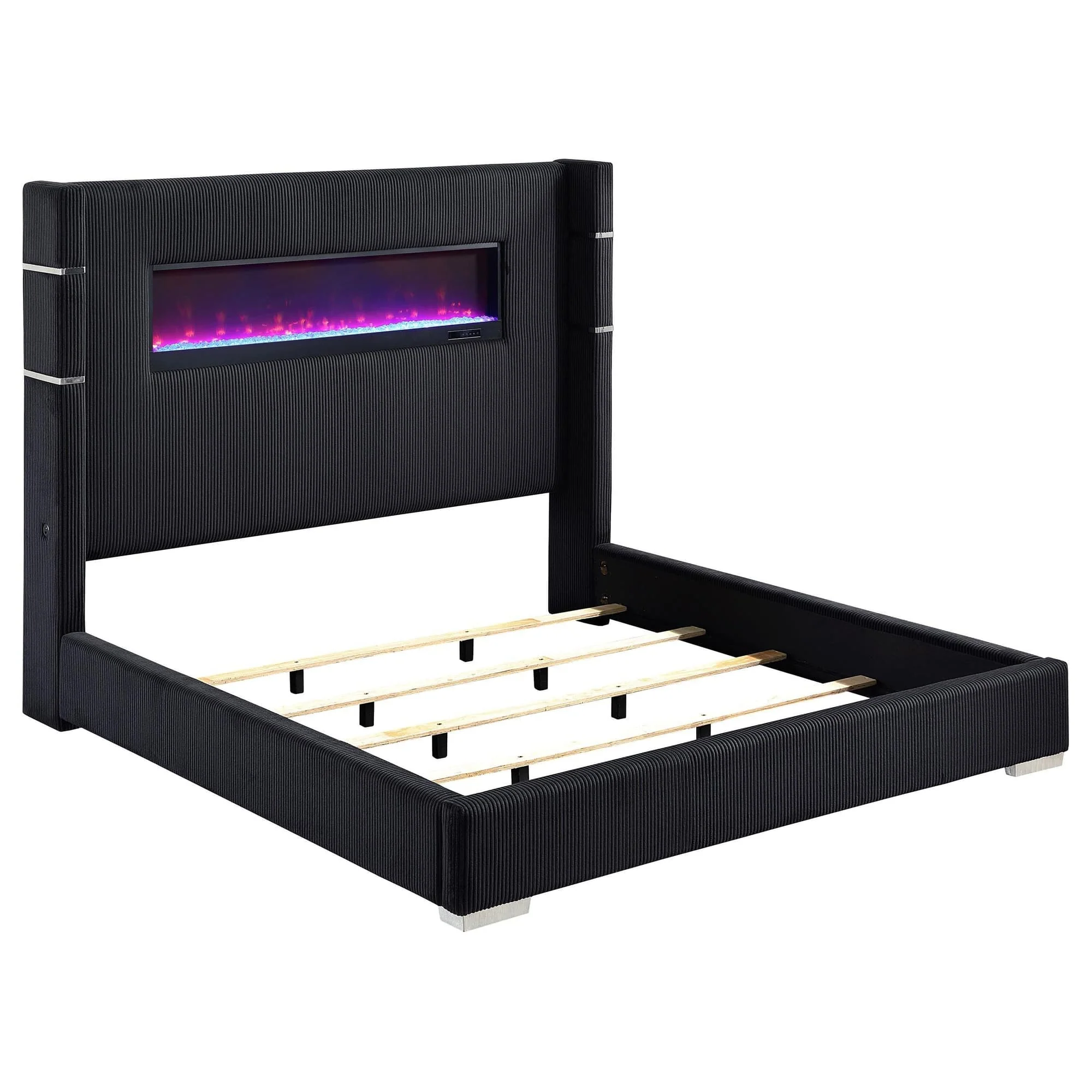 Tisdall Upholstered Cal King Flame Visualizer Bed Black - Image 1