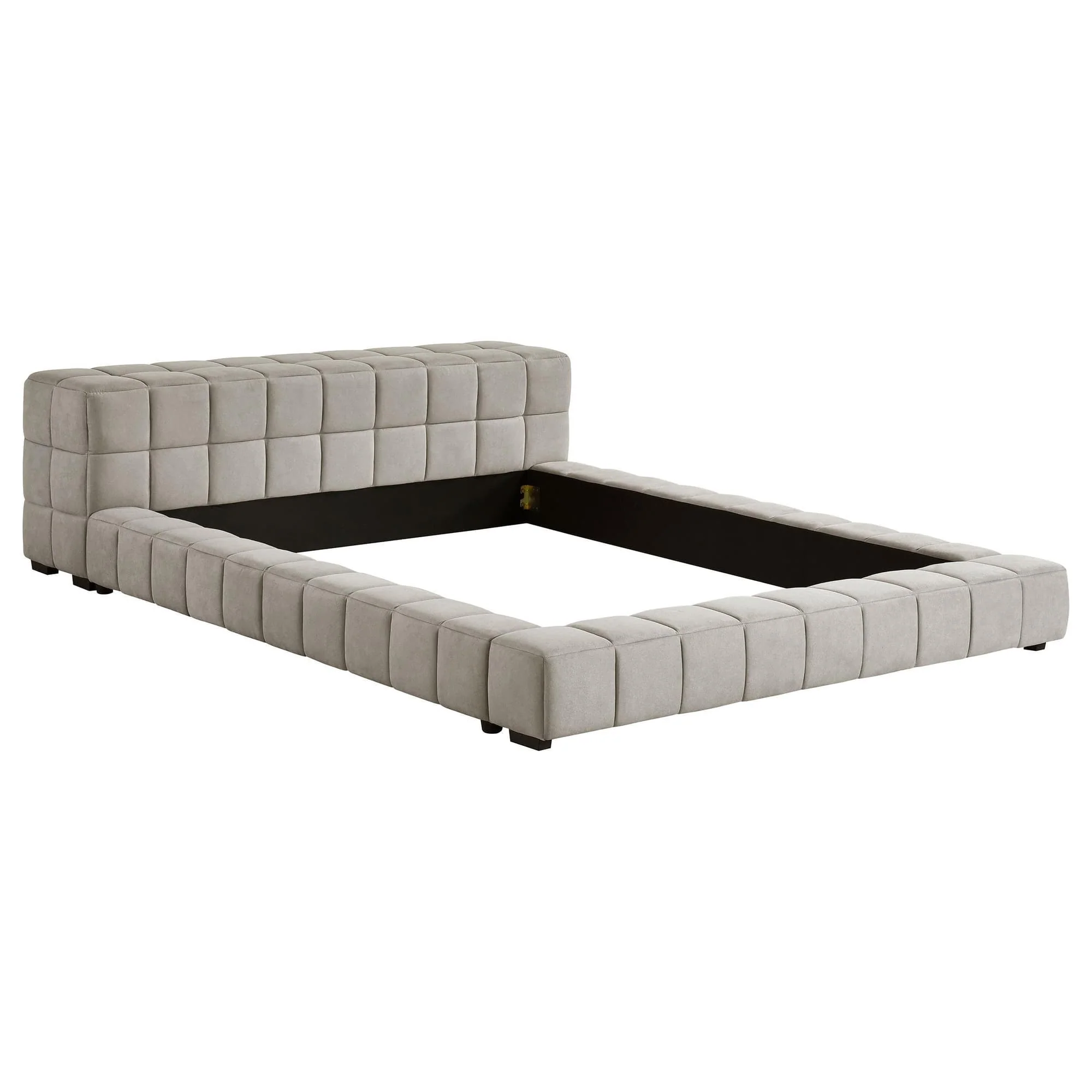 Trinity Upholstered Full Platform Bed Light Taupe - Image 1