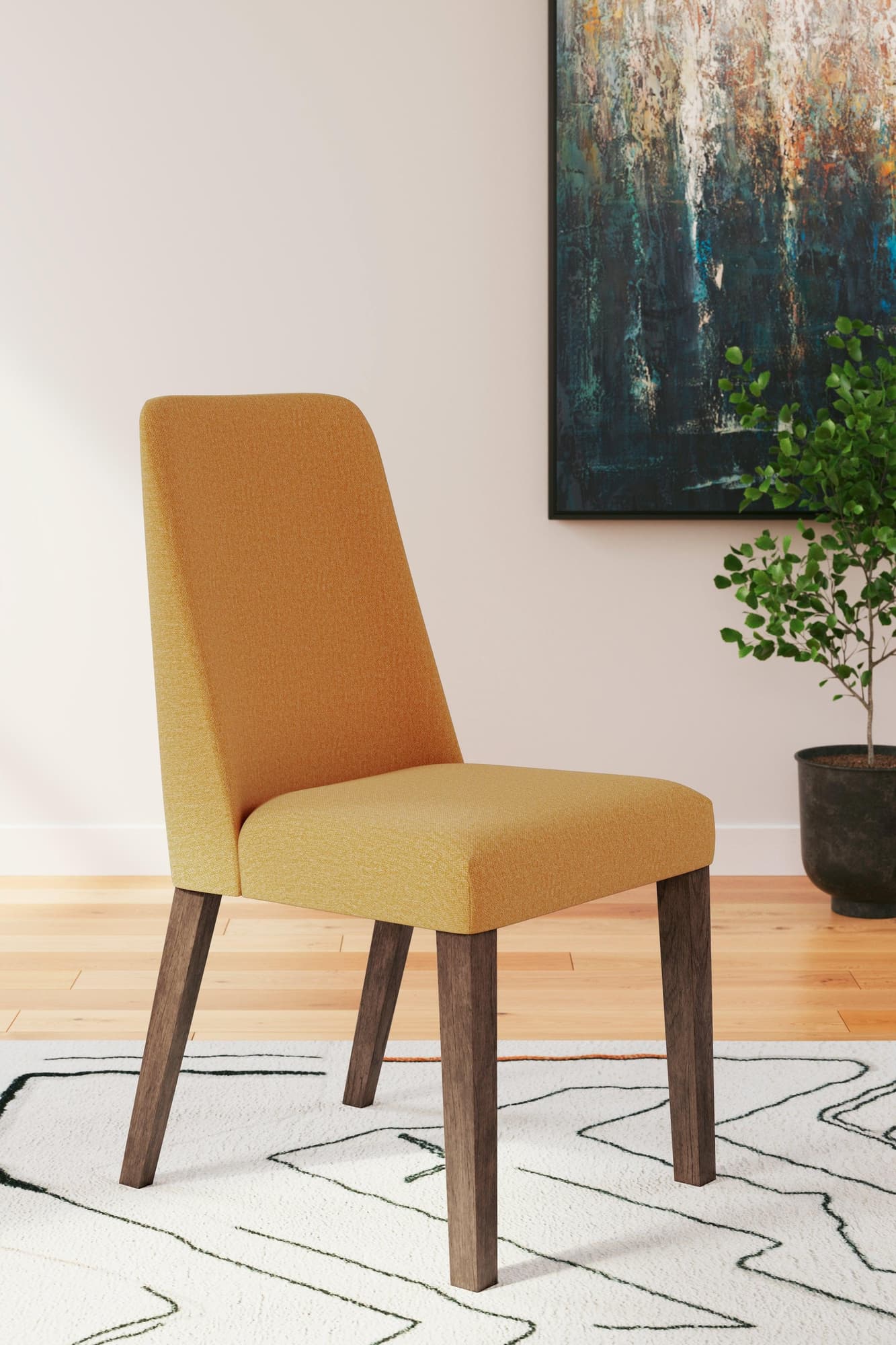 Lyncott Mustard Brown Dining Chair - Image 1