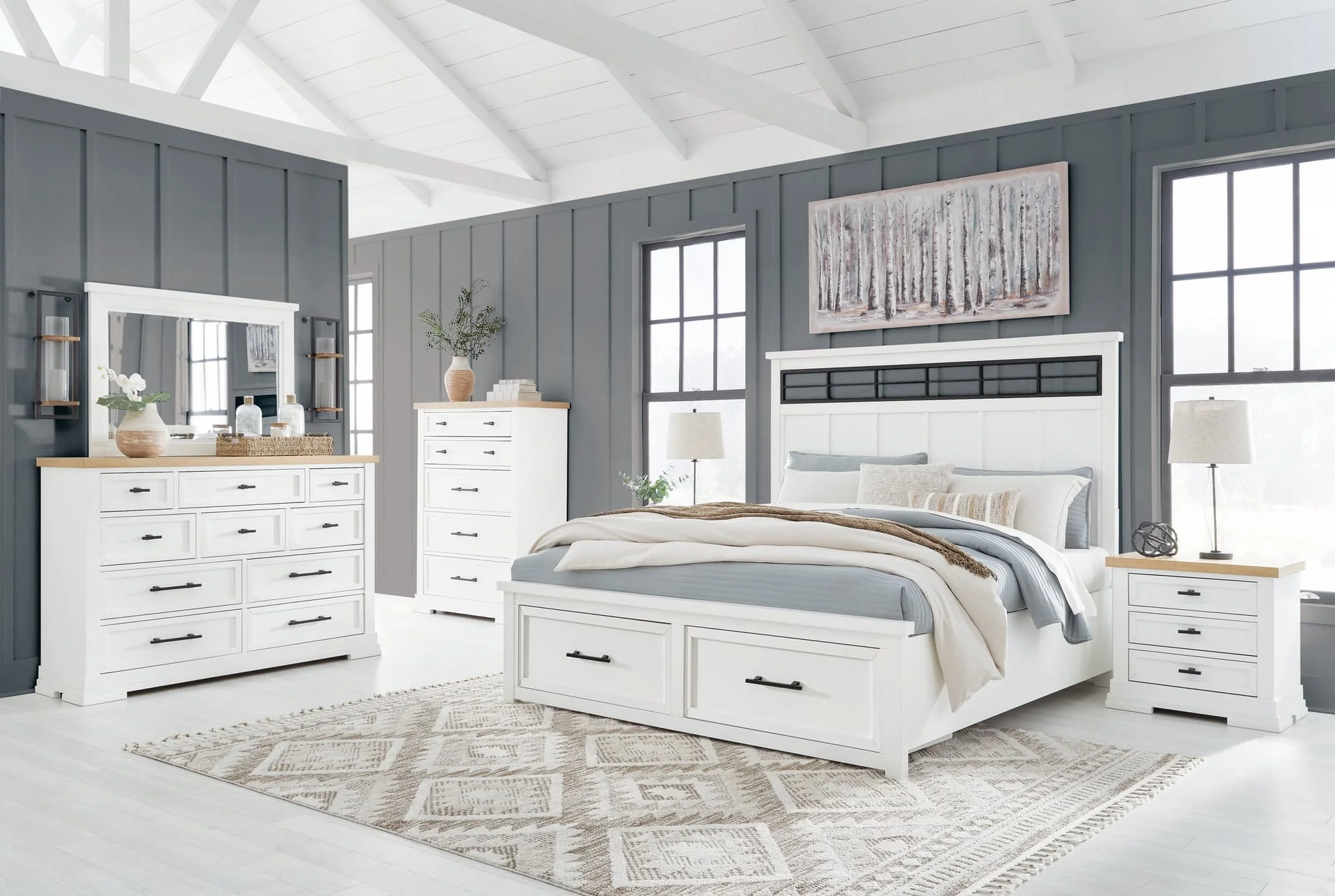 Ashbryn White Storage Platform Bedroom Set - Image 1