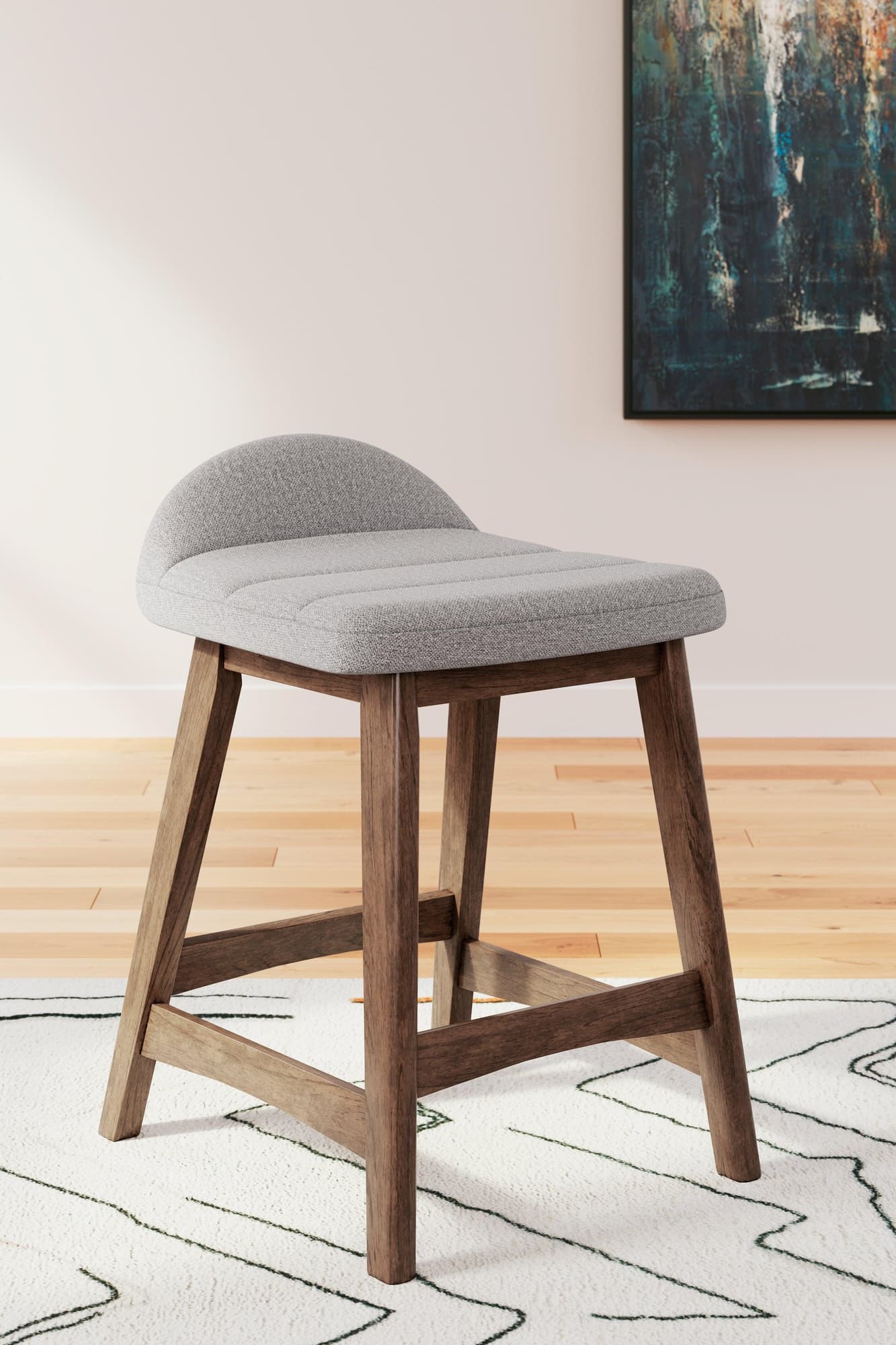 Lyncott Light Gray Brown Counter Height Bar Stool - Image 1