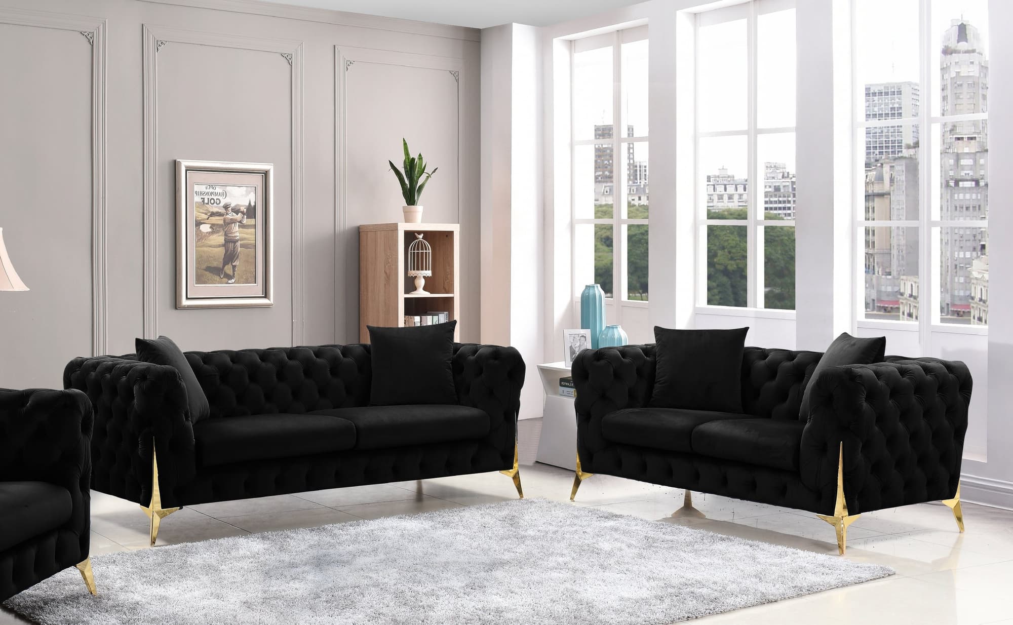 Star Black 2-Piece Living Room Set - Image 1
