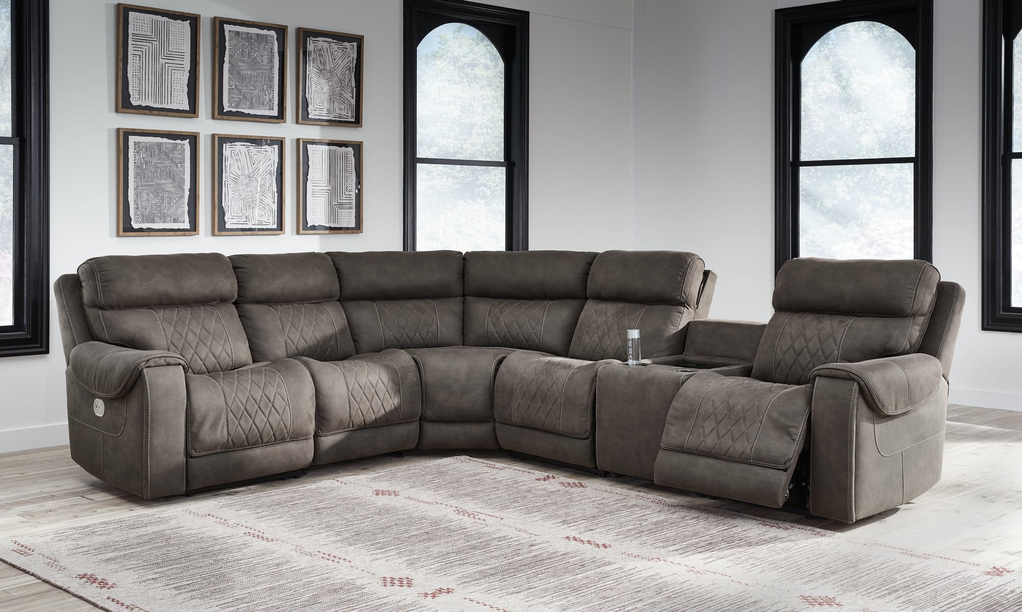 Hoopster Gunmetal 6-Piece Power Reclining Sectional - Image 1