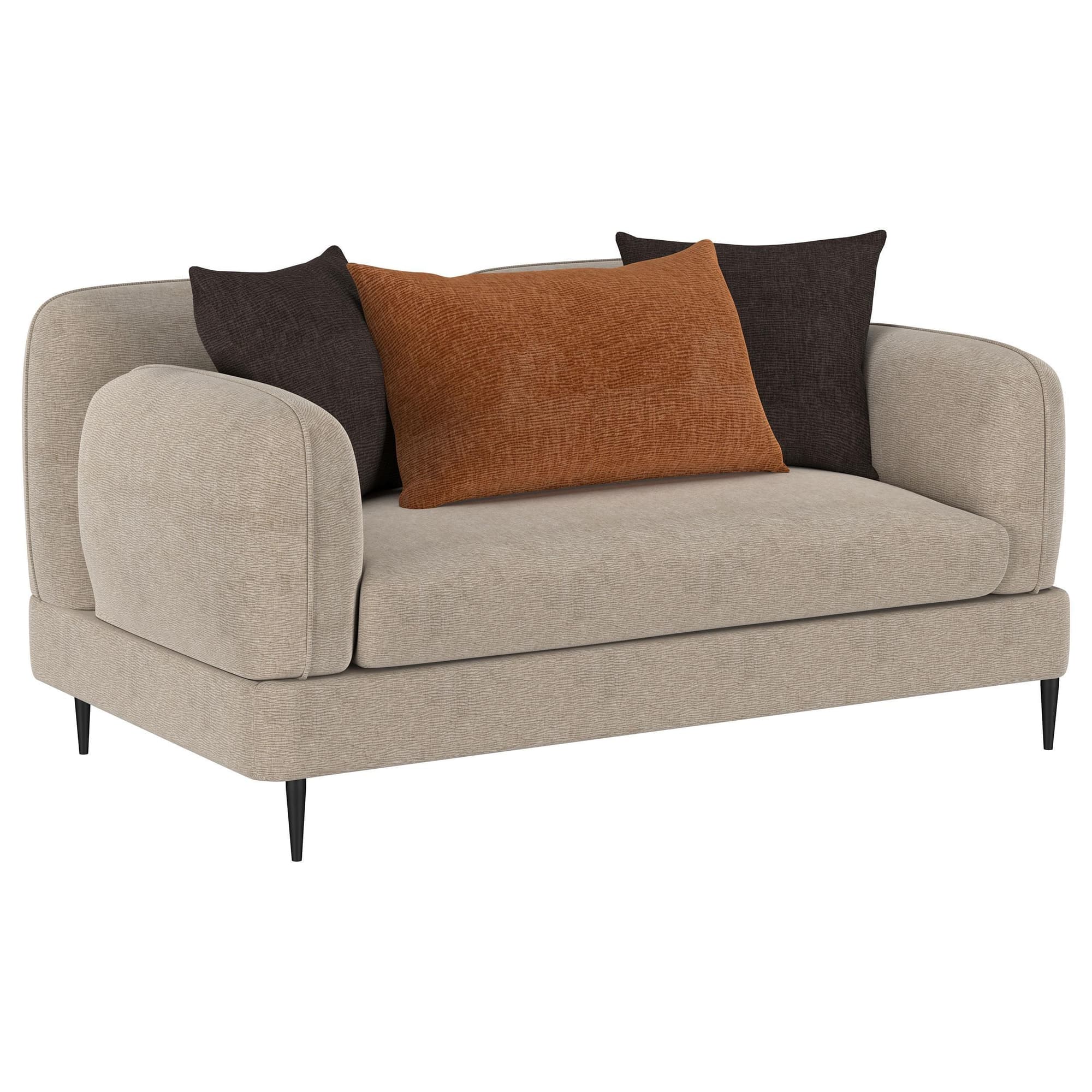 Jade Chenille Upholstered Sculpted Track Arm Loveseat Latte - Image 1