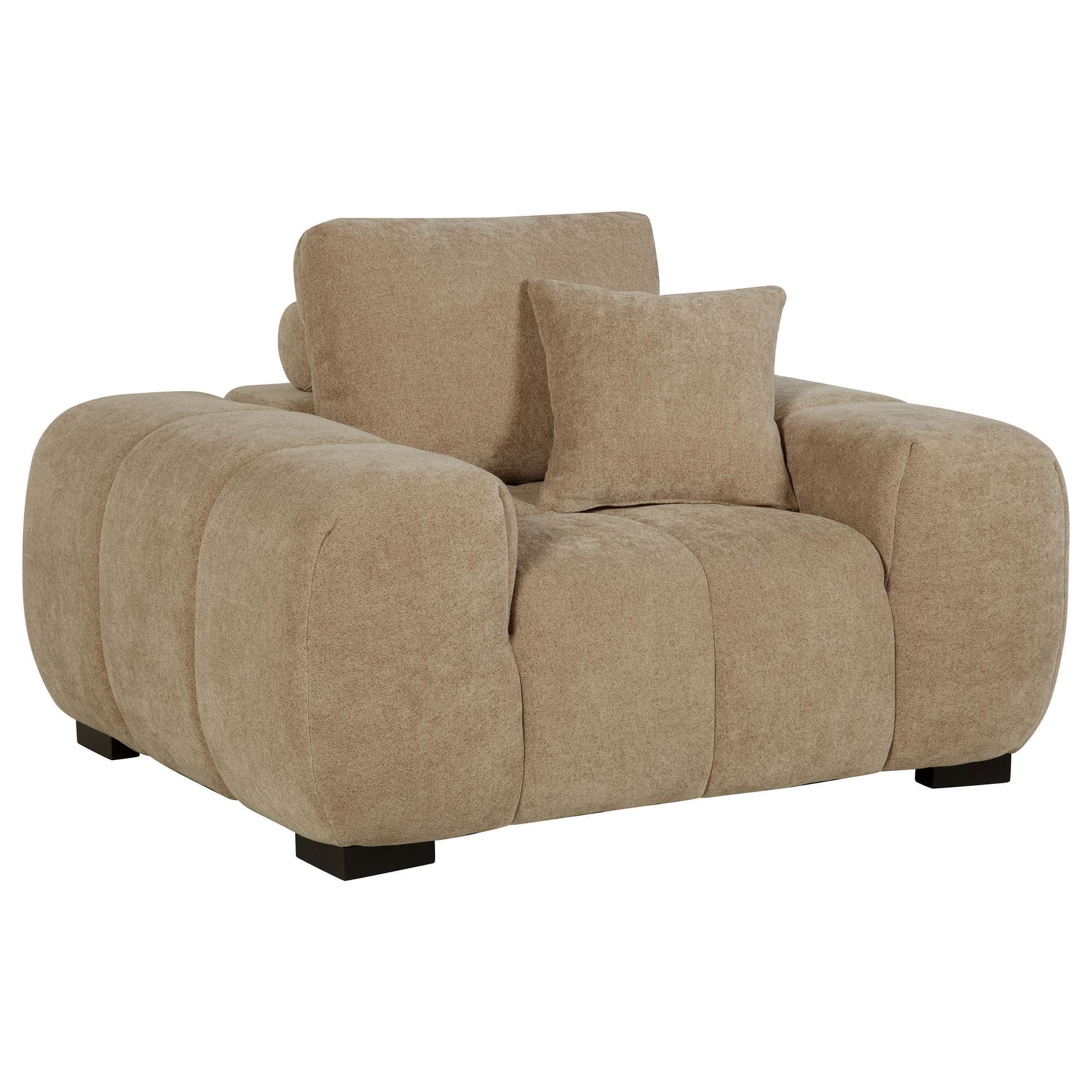 Octavia Upholstered Track Arm Accent Chair Camel - Image 1