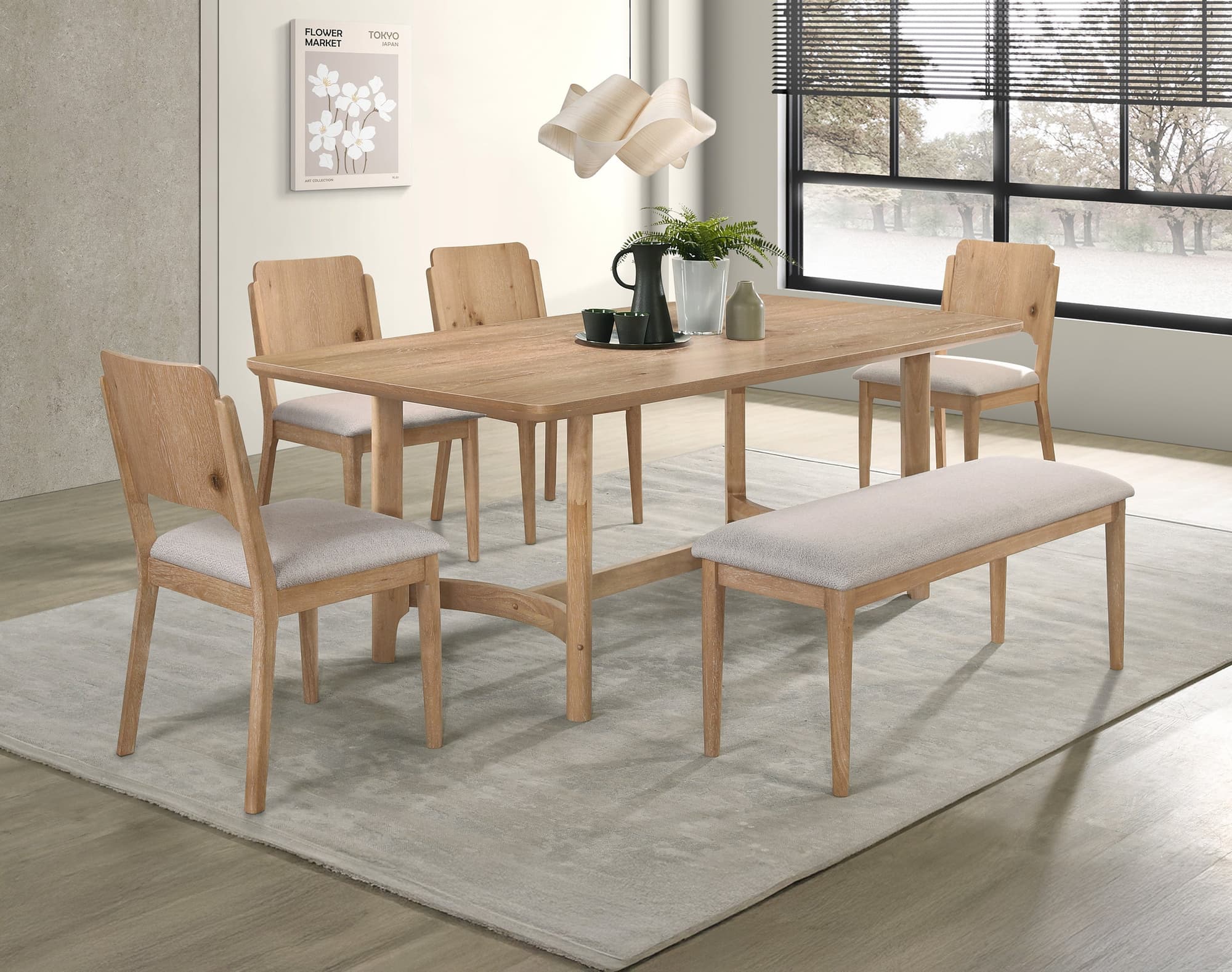 Arden Natural Rectangular Dining Room Set - Image 1