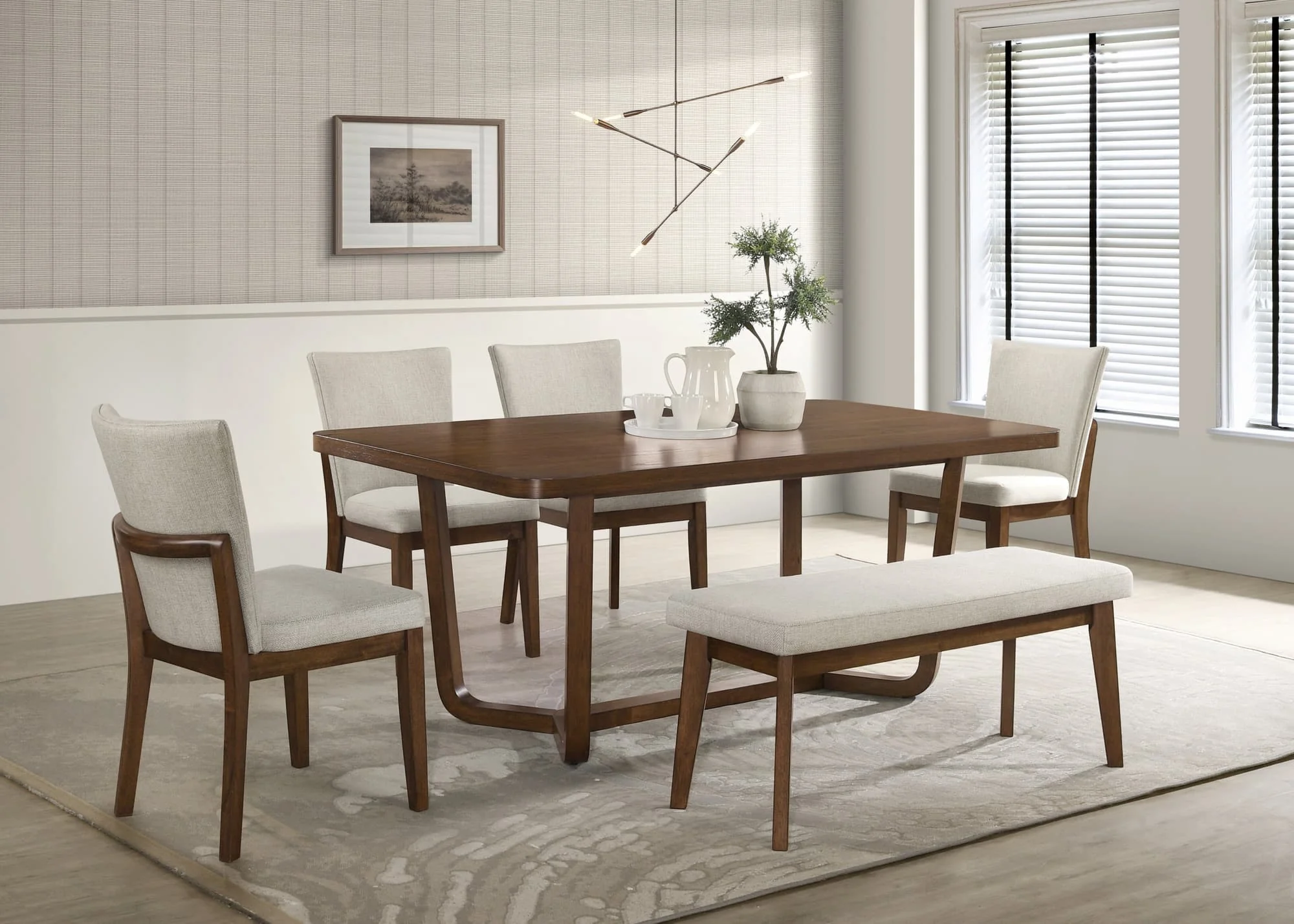 Salerno Brown Rectangular Dining Room Set - Image 1