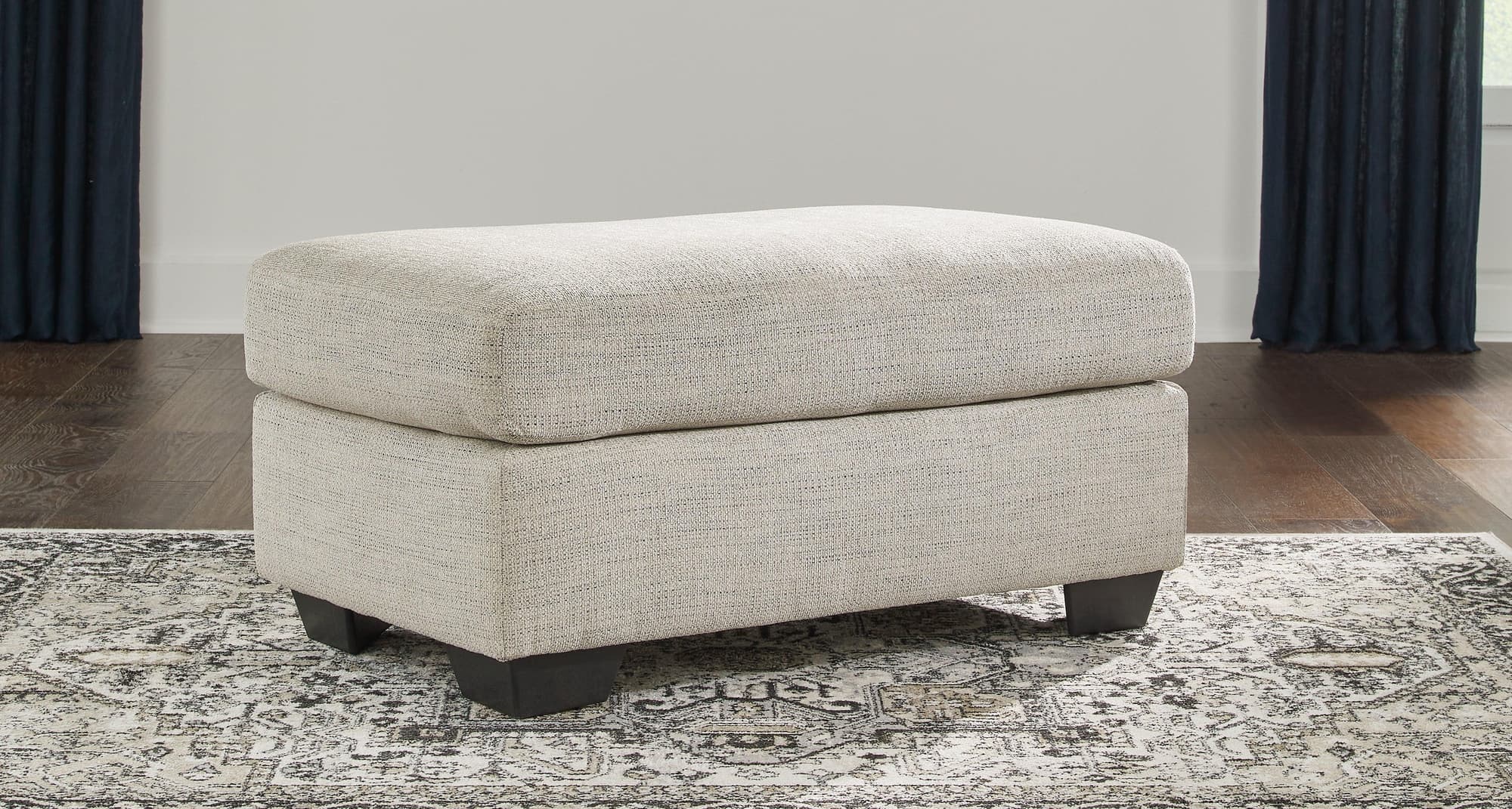 Vayda Pebble Chenille Ottoman - Image 1