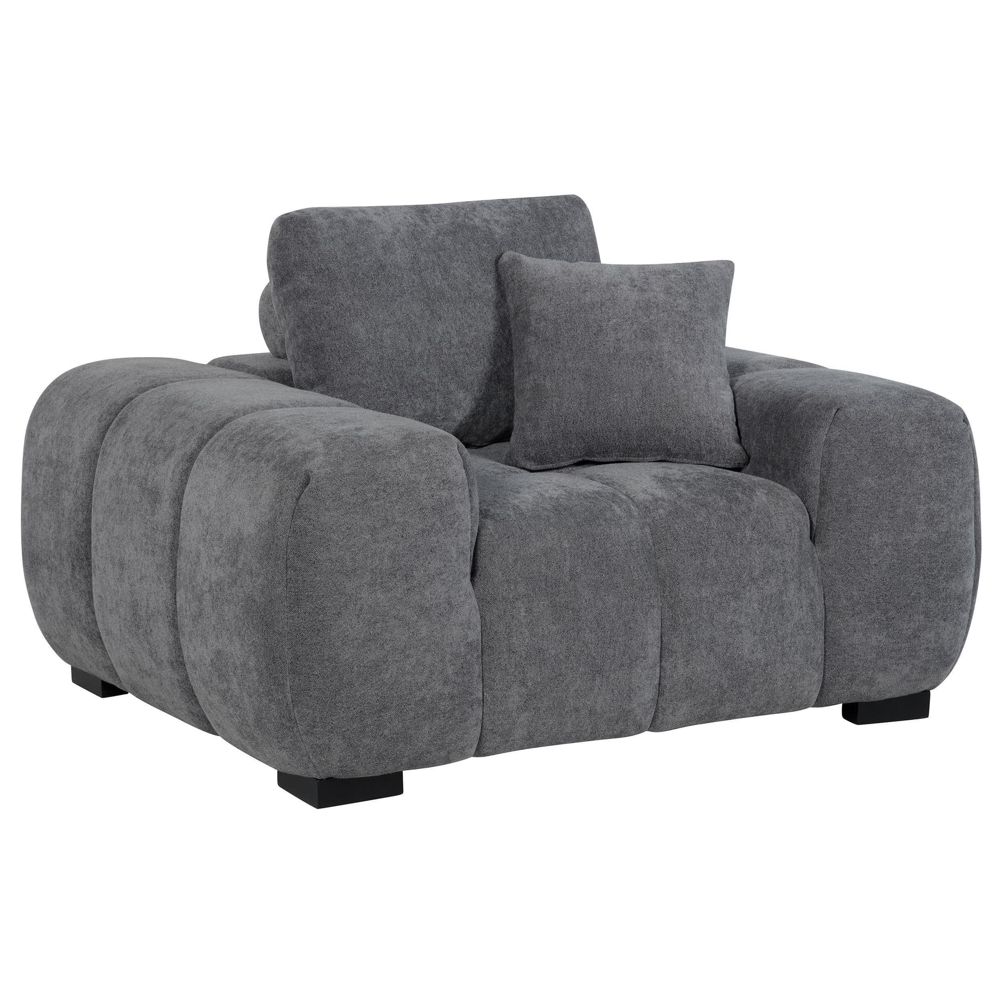 Octavia Upholstered Track Arm Accent Chair Charcoal Grey - Image 1