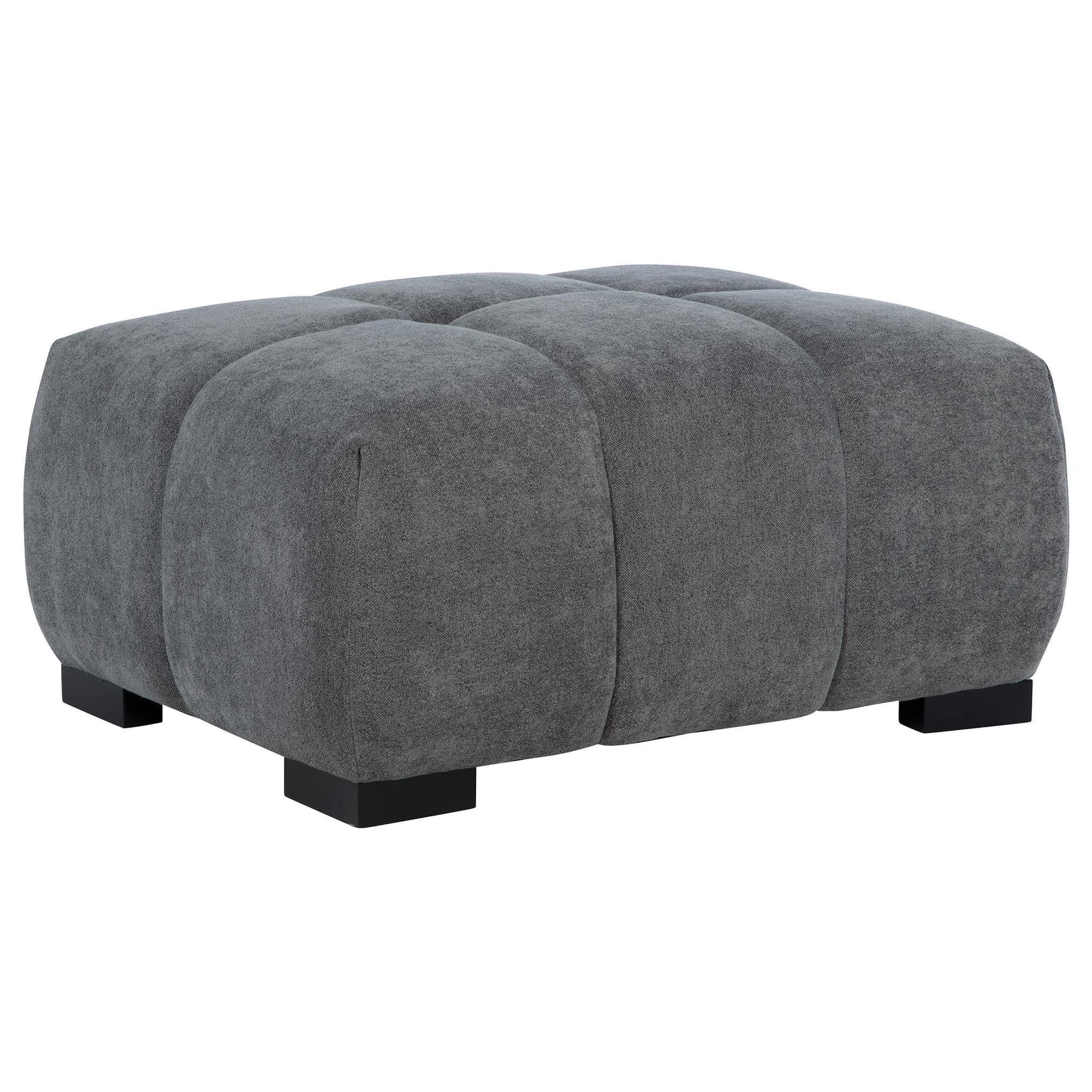 Octavia Upholstered Rectangular Ottoman Charcoal Grey - Image 1