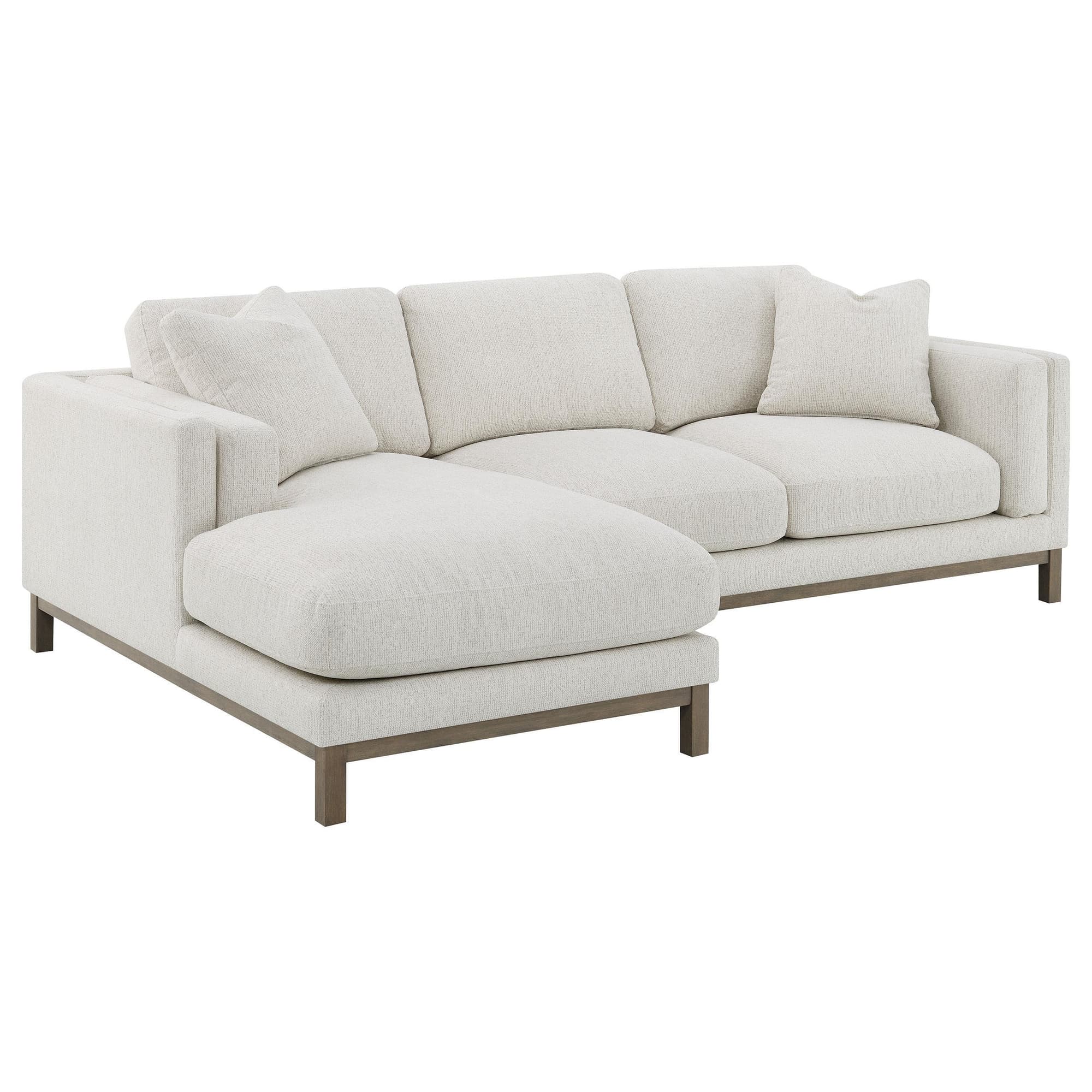 Geneva Boucle Upholstered Sectional Chaise Sofa Sand - Image 1